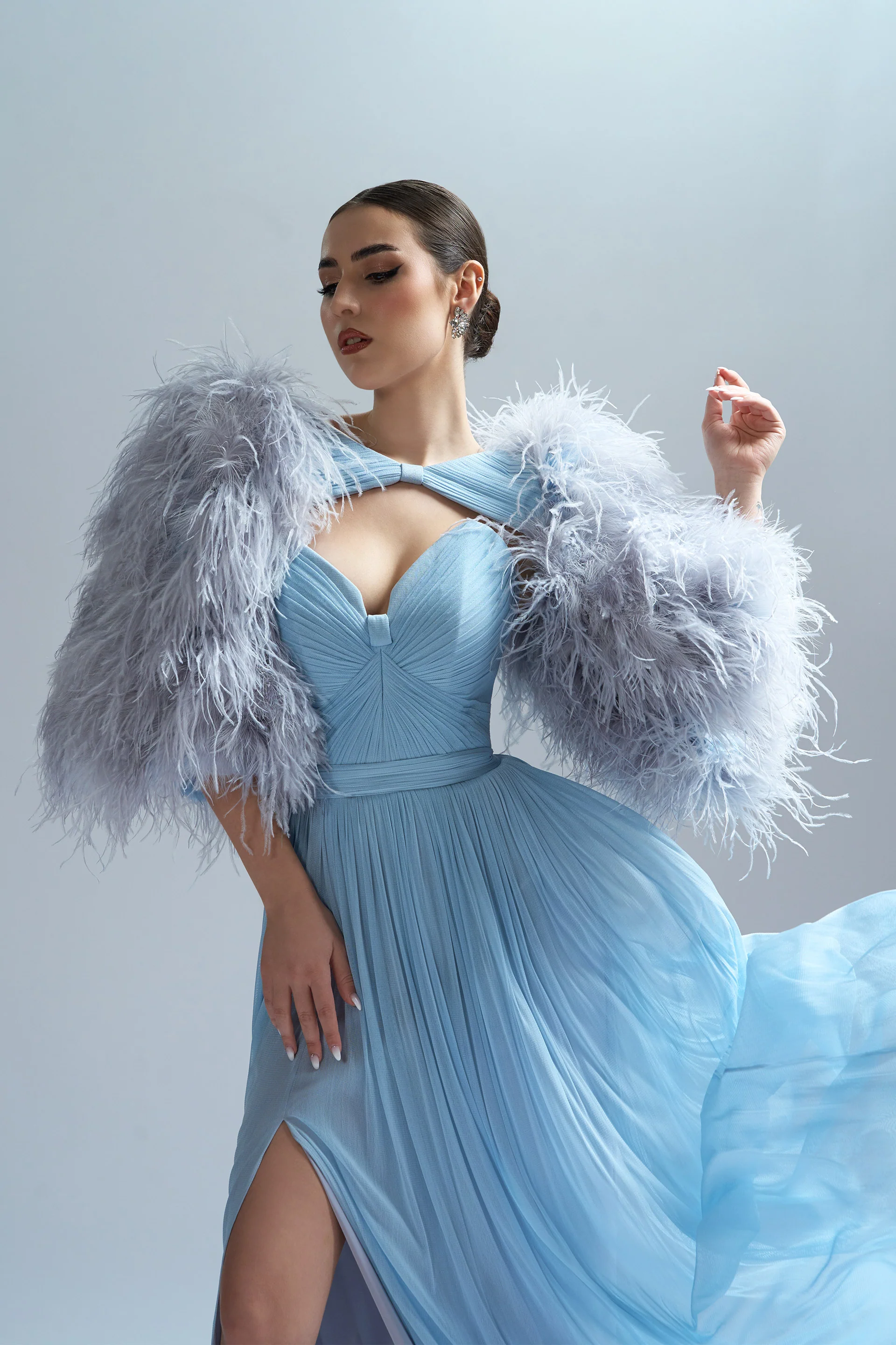 Rochie de seara lunga din tul de matase Pandora CA72 - Image 41