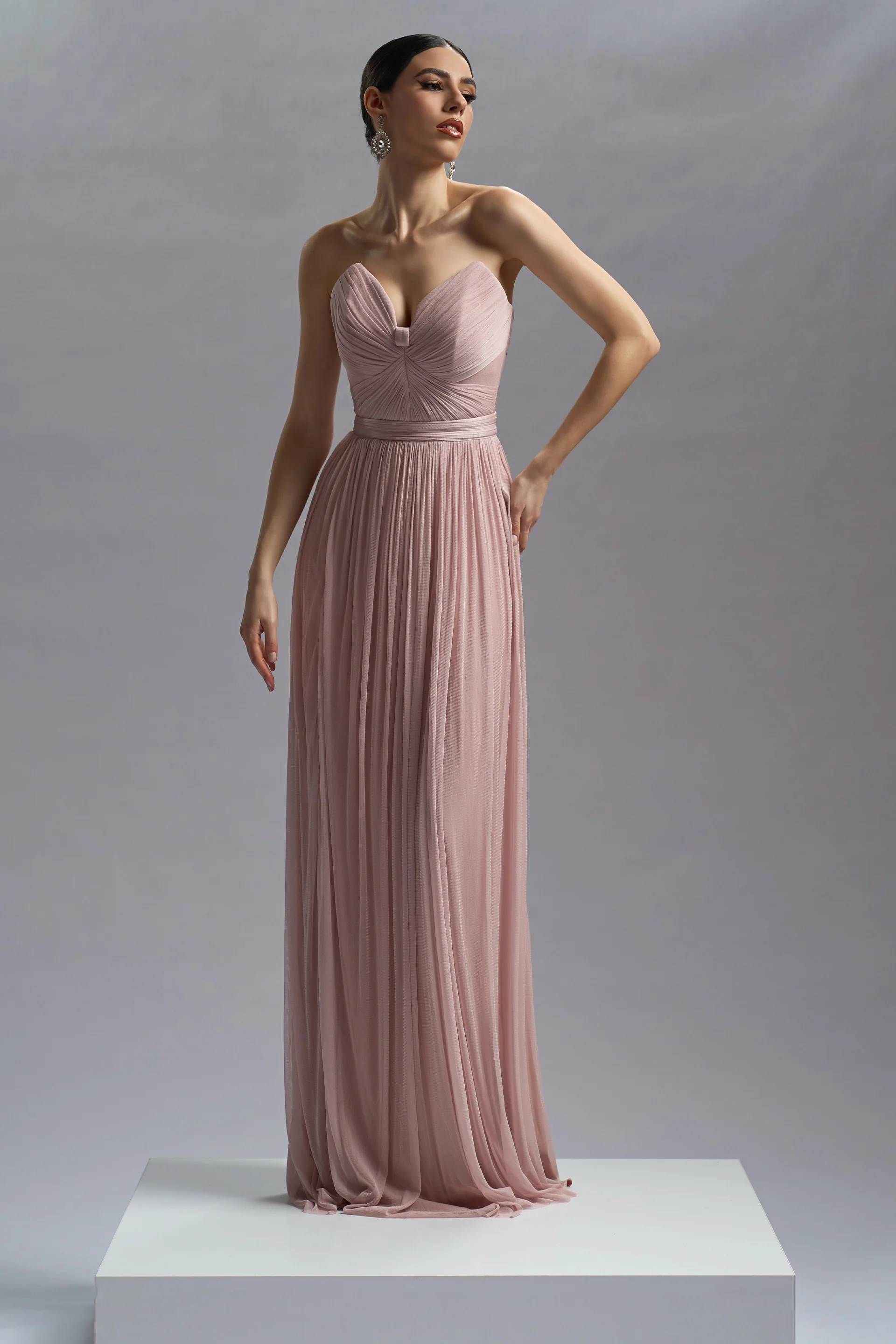 Rochie de seara lunga din tul de matase Pandora CA72 - Image 56