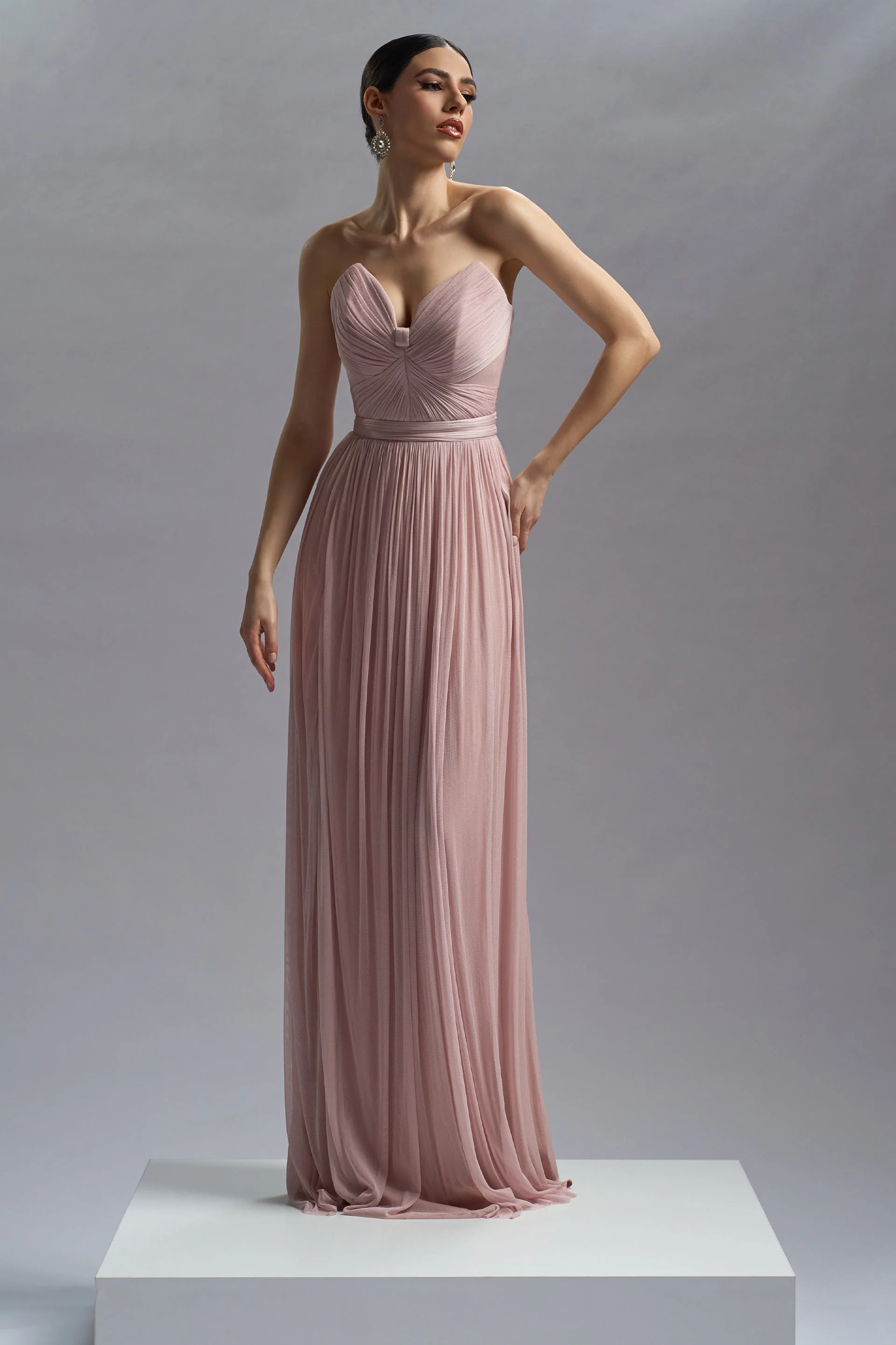 Rochie de seara lunga din tul de matase Pandora CA72_B - Image 10