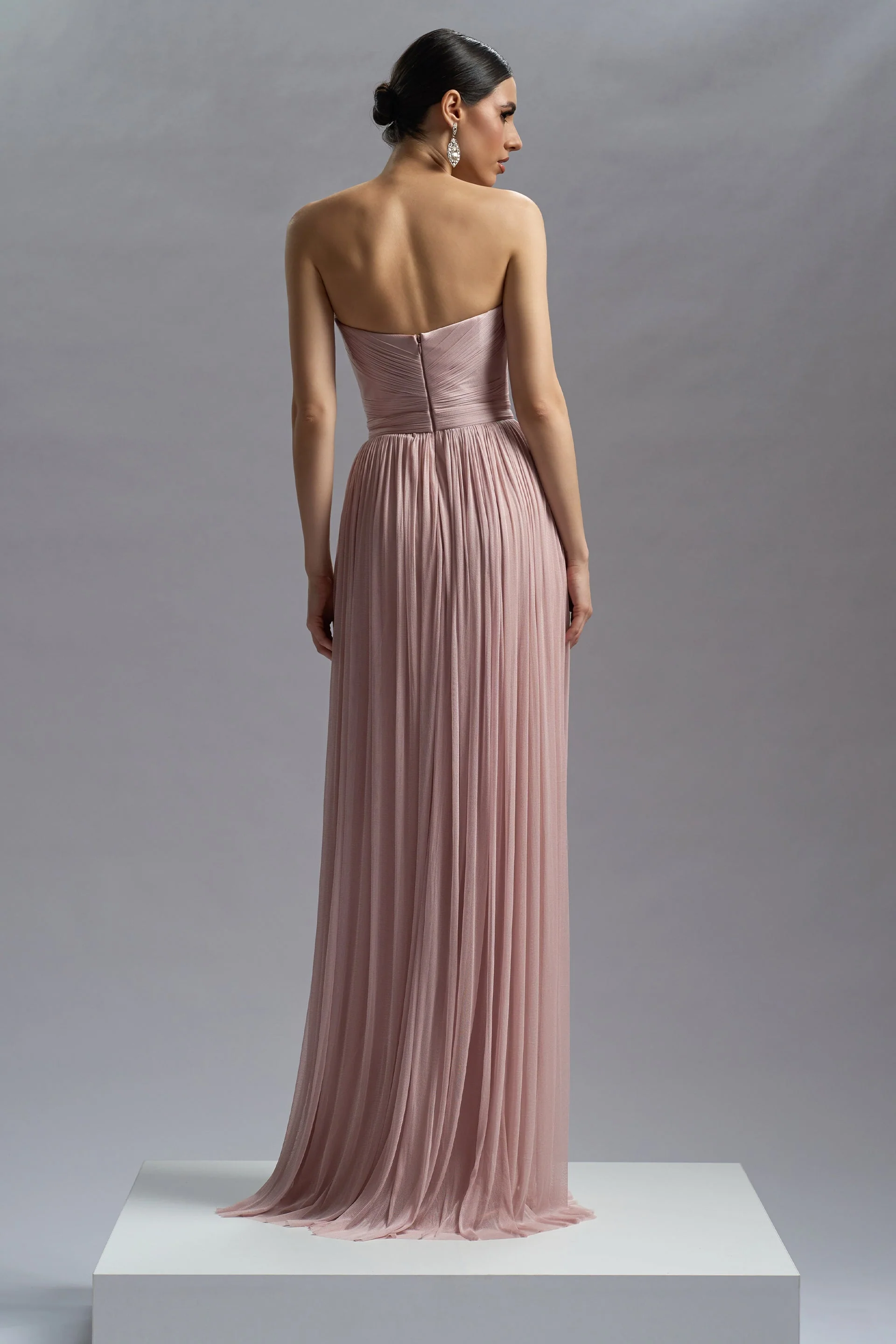 Rochie de seara lunga din tul de matase Pandora CA72_B - Image 13