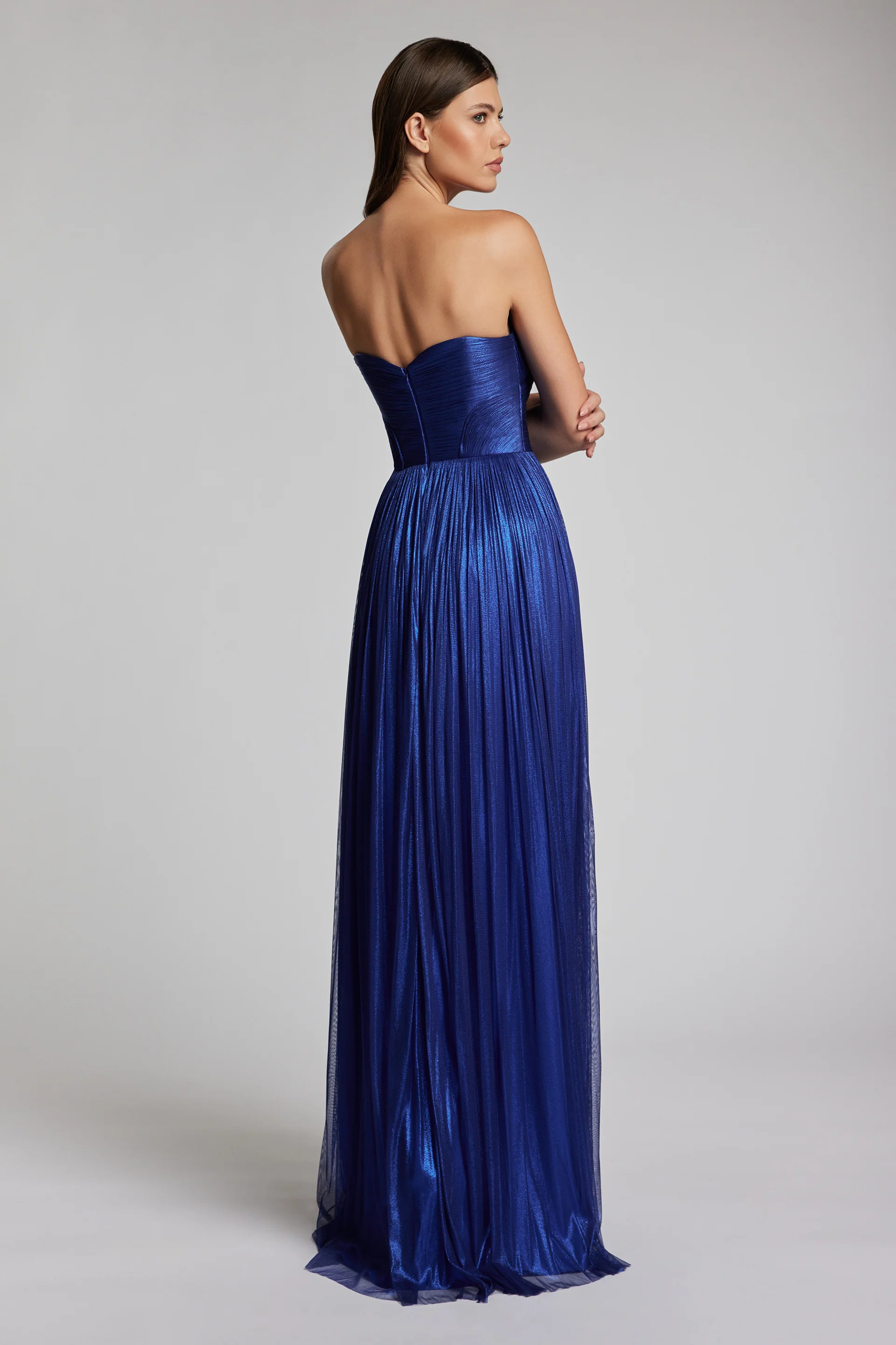 Rochie de seara lunga din tul de matase peliculizat Elara CA182 - Image 2
