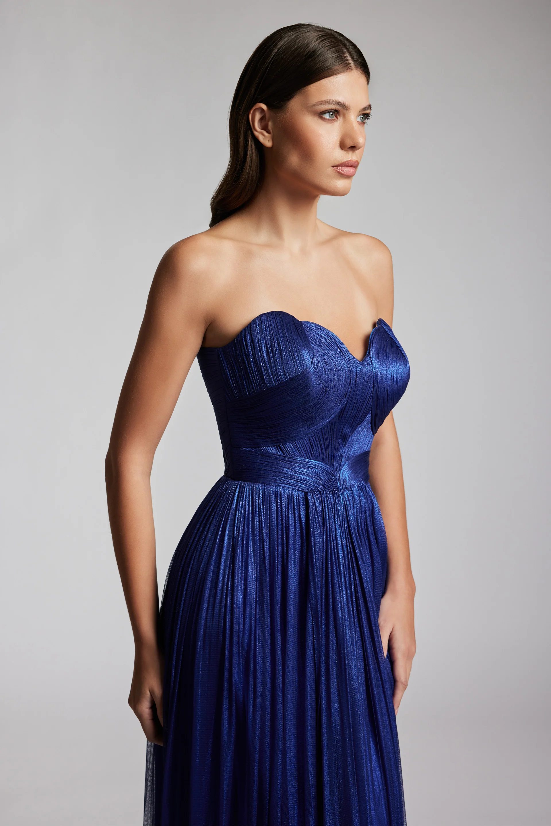 Rochie de seara lunga din tul de matase peliculizat Elara CA182 - Image 4