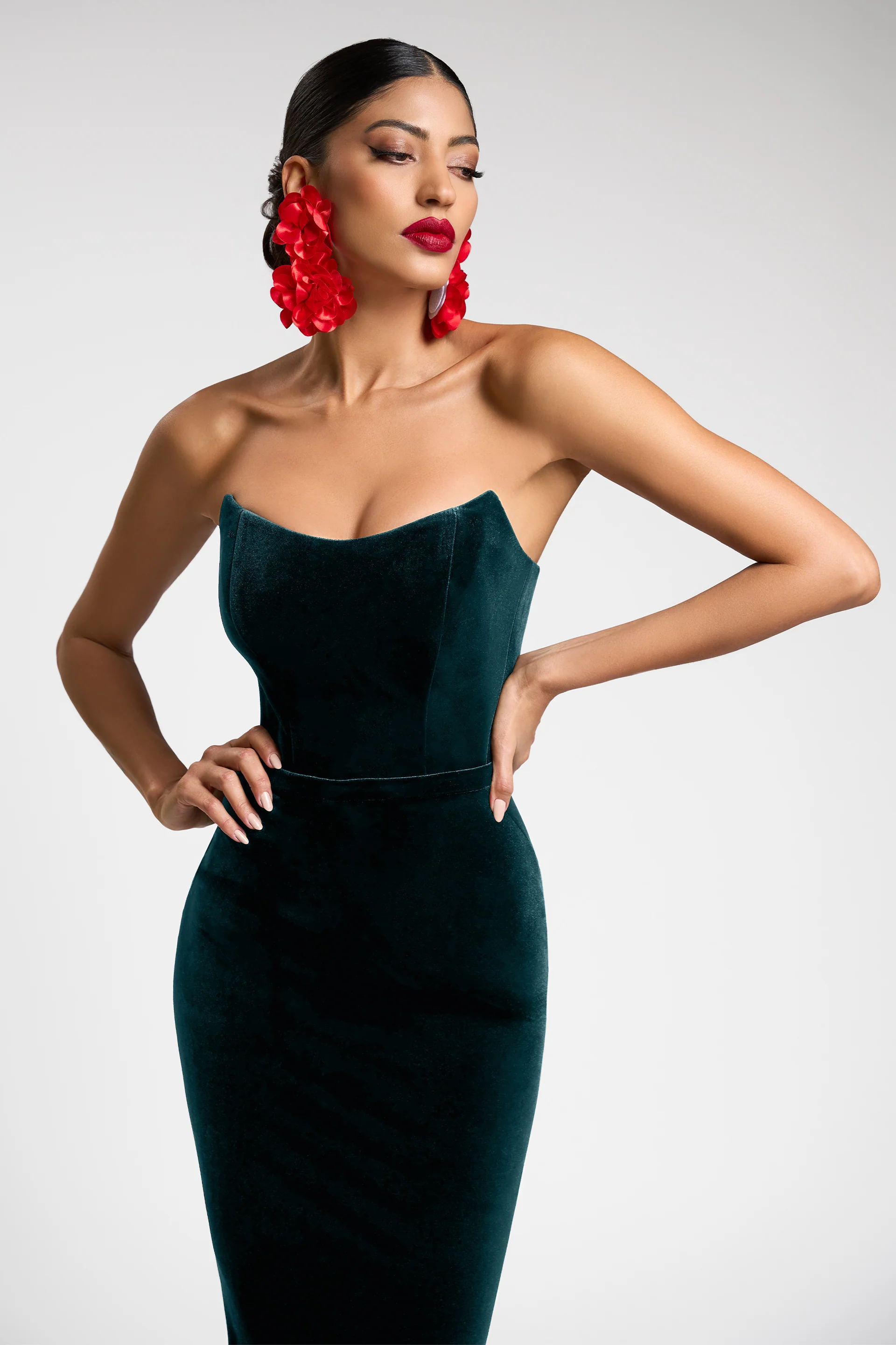 Rochie de seara lunga tip sirena confectionata din catifea Alejandra CA121 - Image 17