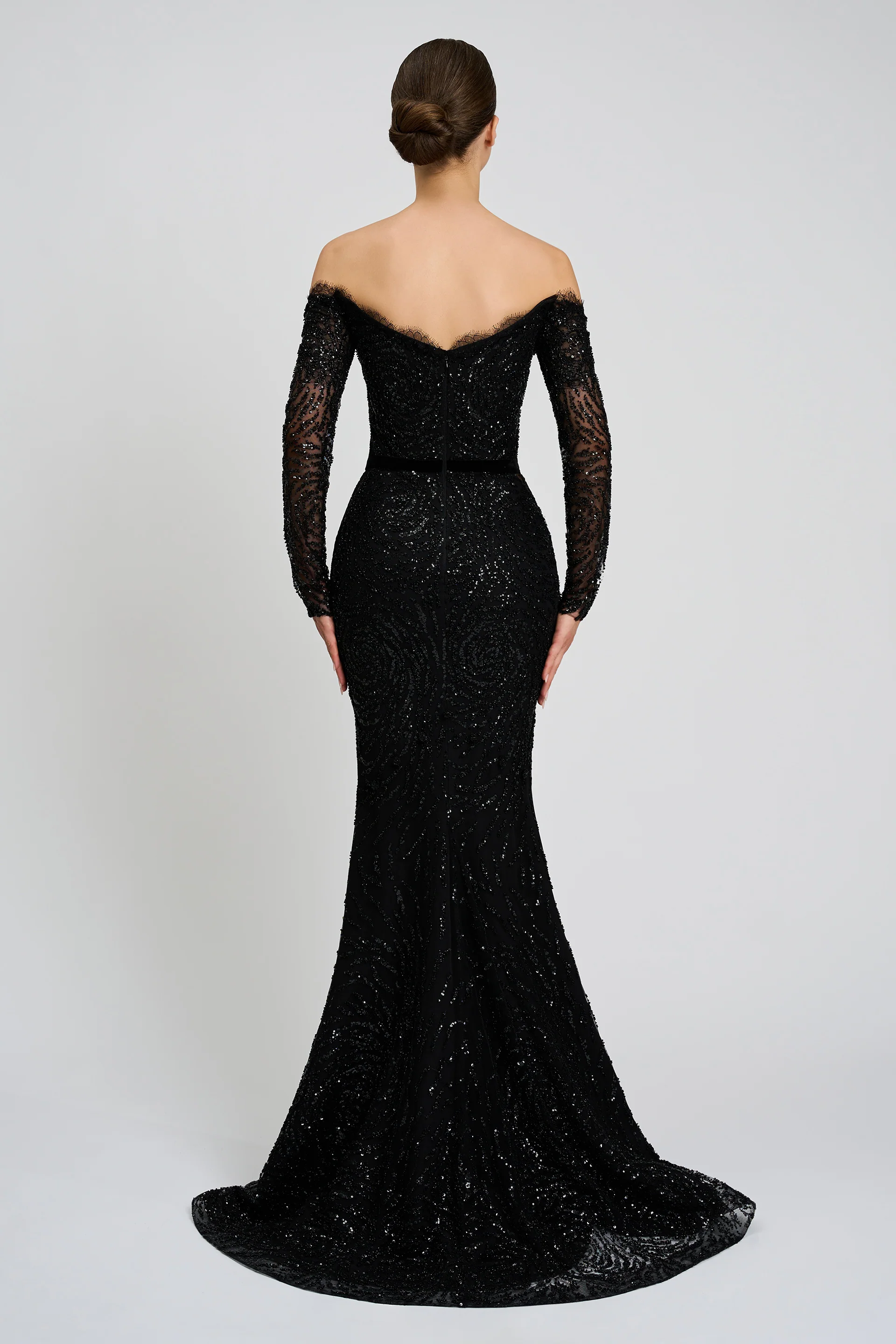 Rochie de seara realizata din broderie cu aplicatii si dantela Jacqueline CA151 - Image 2