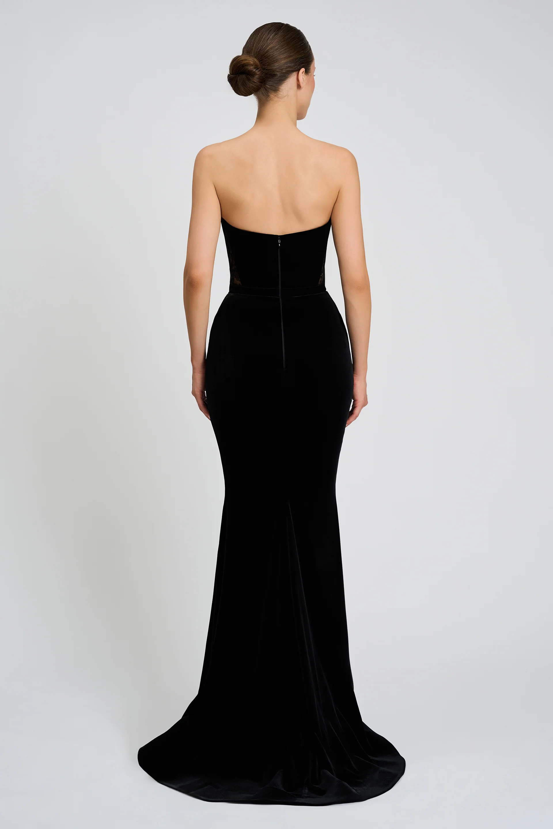 Rochie de seara realizata din catifea si dantela Romy CA89 - Image 4