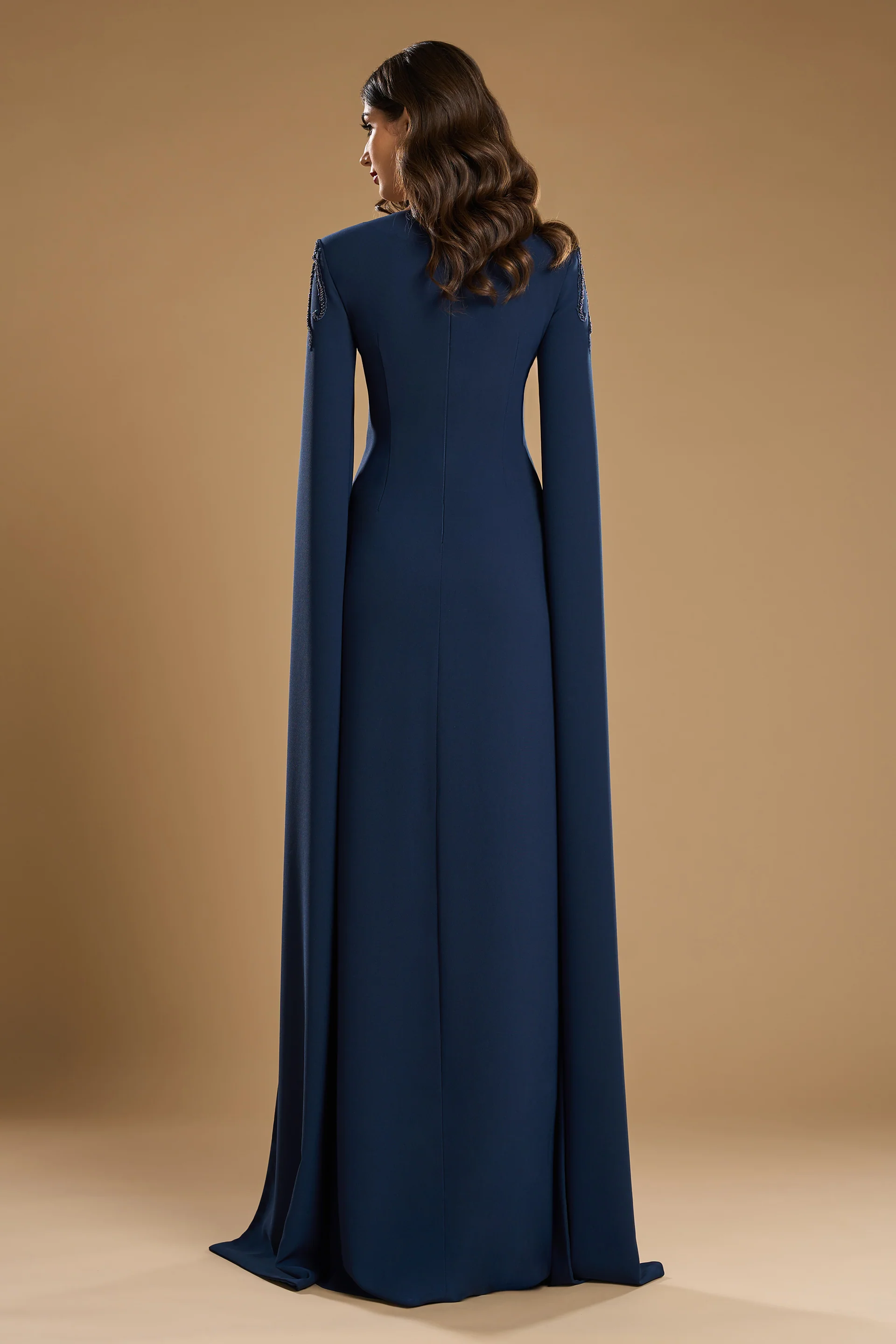 Rochie de seara realizata din crepe si dantela cu aplicatii Carol CA98 - Image 4