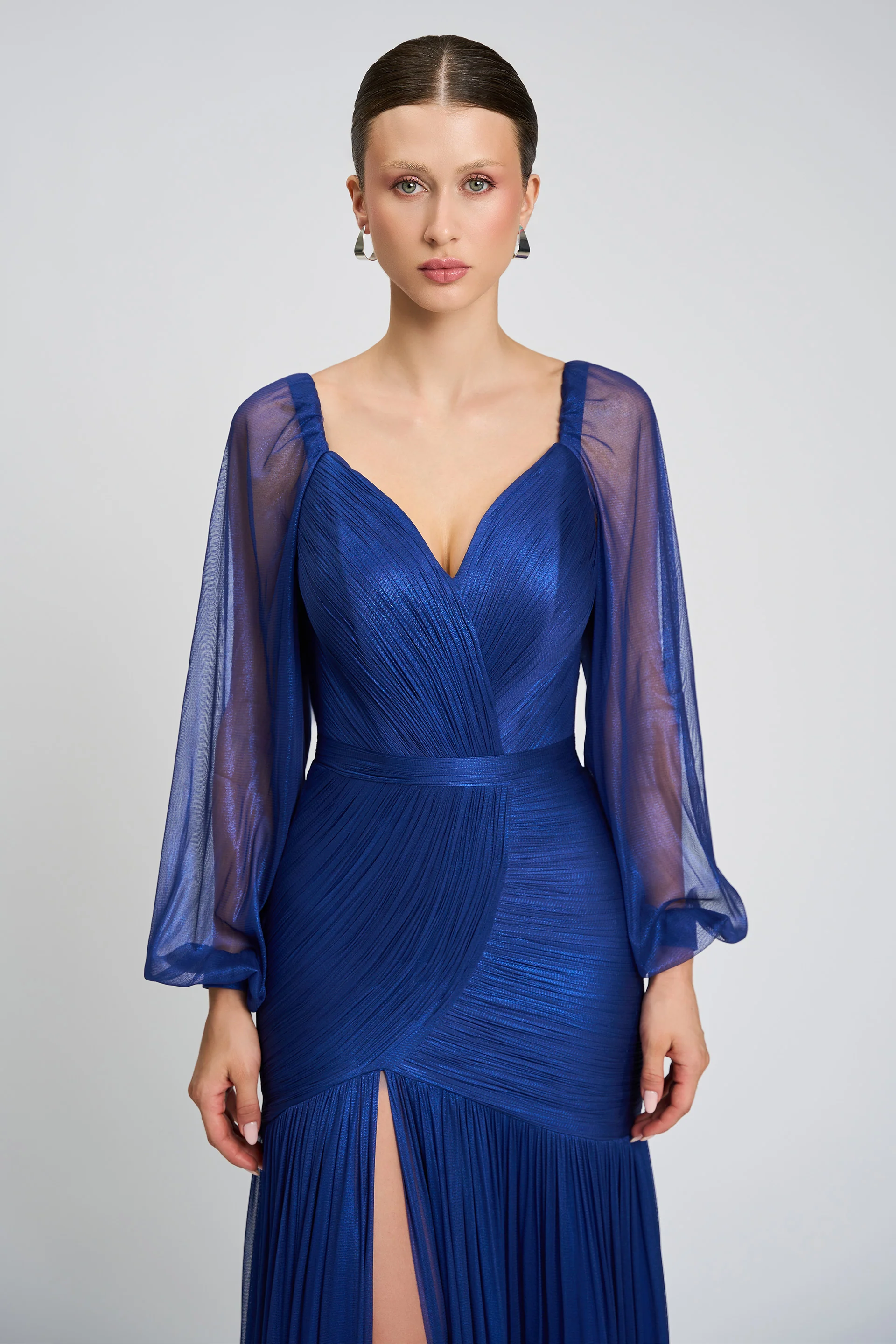 Rochie de seara realizata din tul de matase peliculizat Isabella CA116 - Image 3