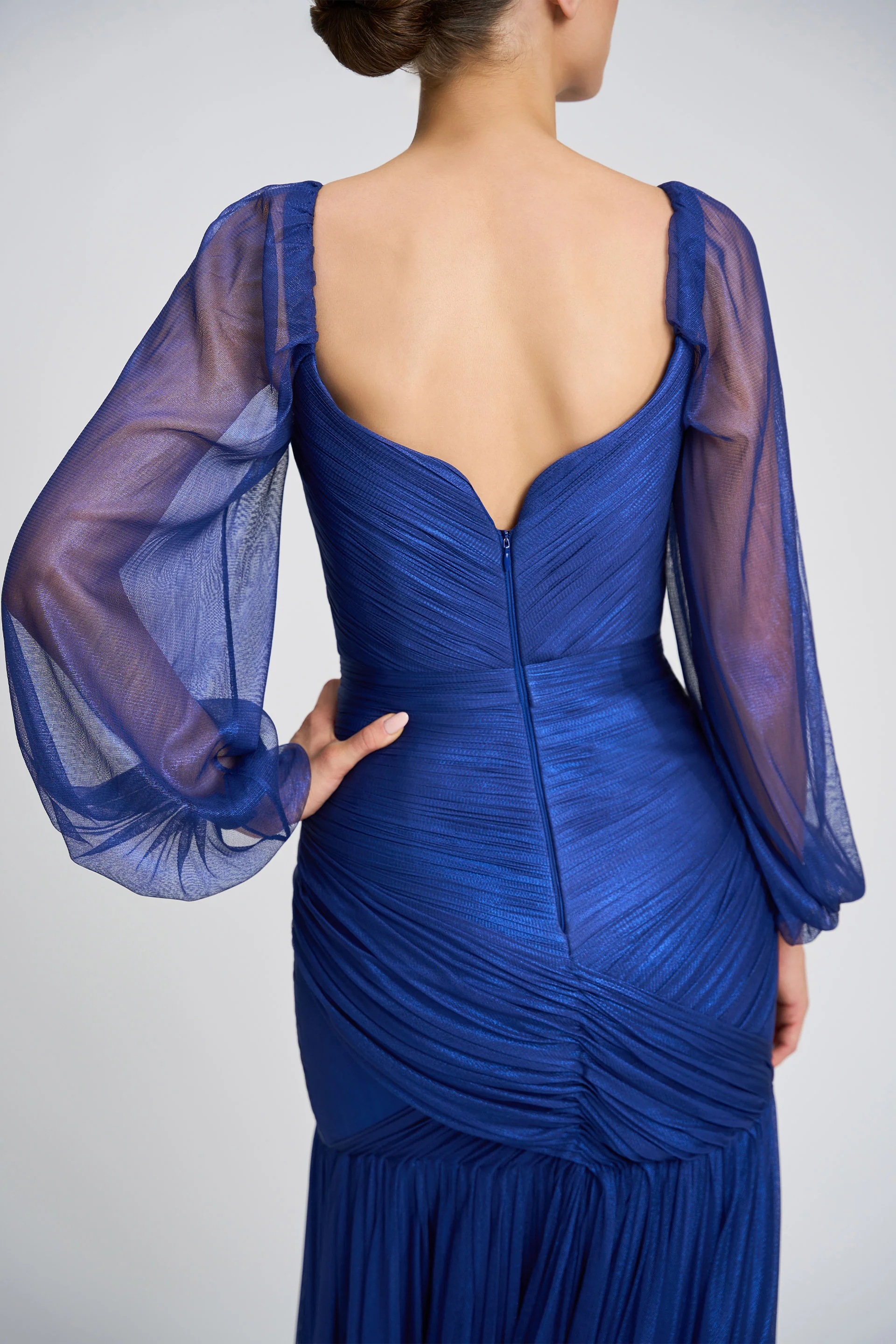 Rochie de seara realizata din tul de matase peliculizat Isabella CA116 - Image 4