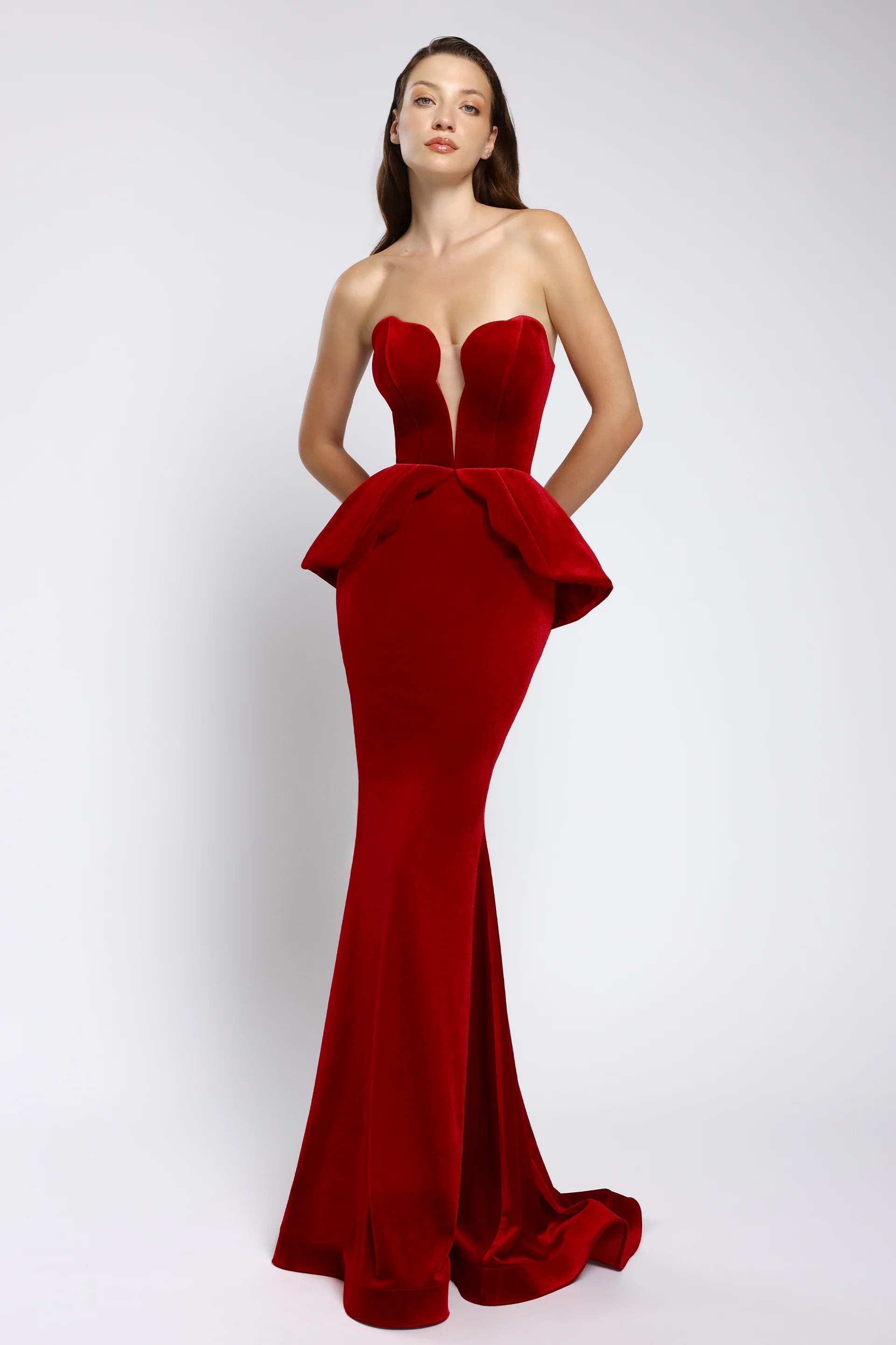 Rochie de seara tip sirena din catifea Ariadna CA158