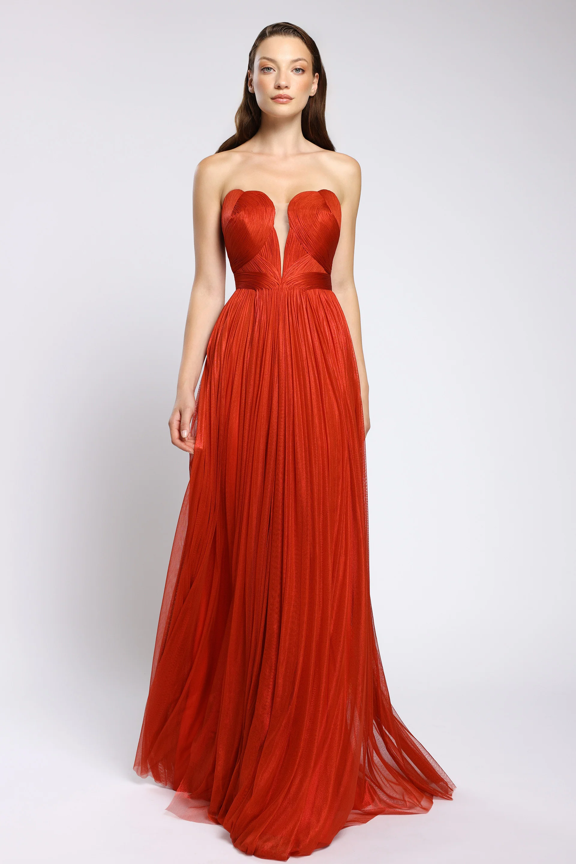 Rochie din tul de matase cu corset sculptat Carolina CA163 - Image 2