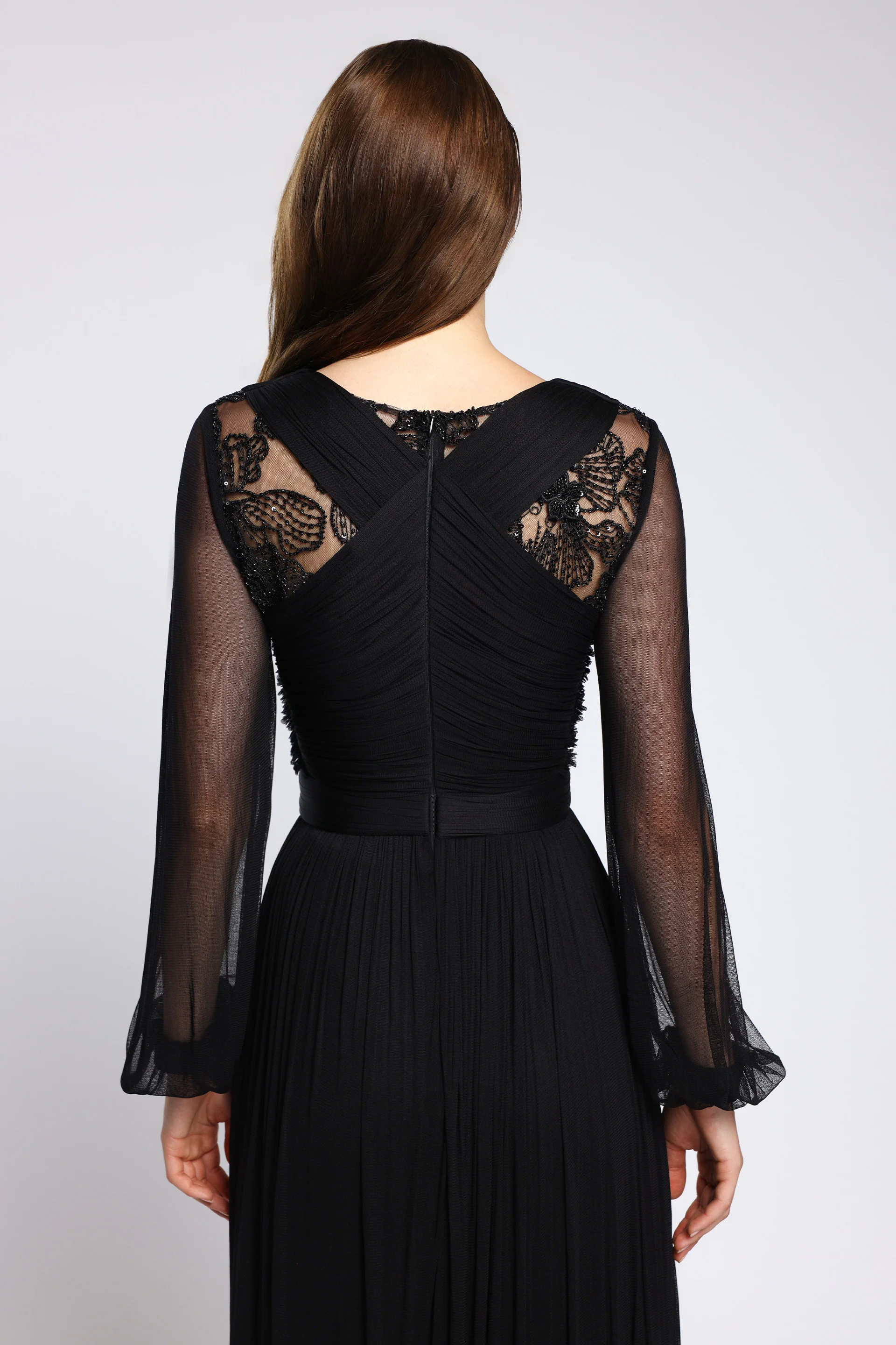 Rochie din tulle de matase natural și dantela lucrata manual Soraya CA173 - Image 10