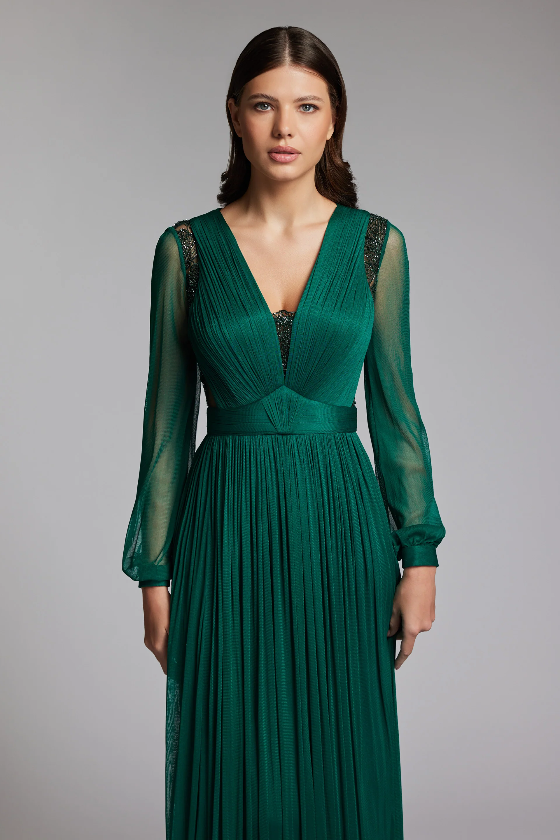 Rochie din tulle de matase natural și dantela lucrata manual Soraya CA173 - Image 2