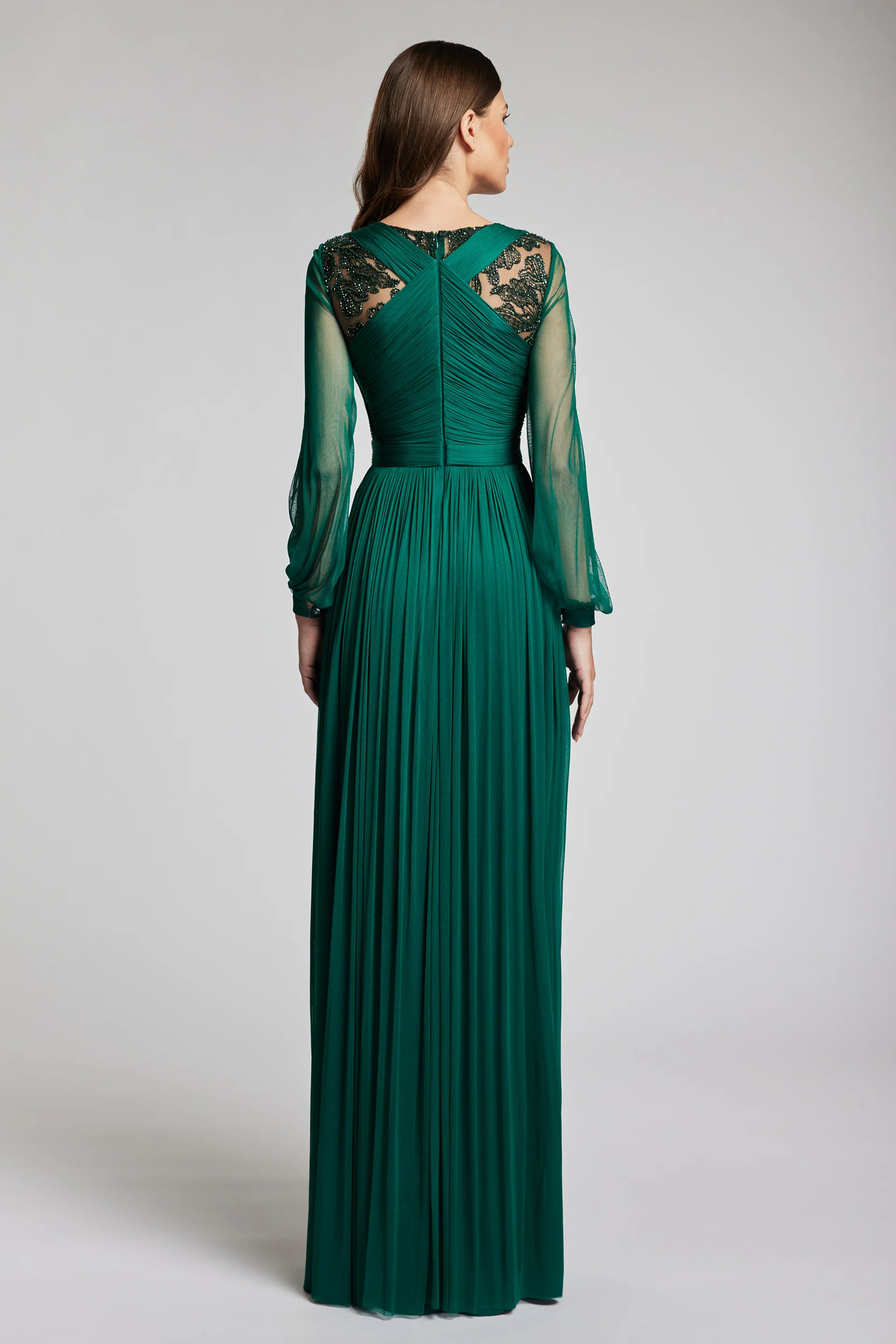 Rochie din tulle de matase natural și dantela lucrata manual Soraya CA173 - Image 3
