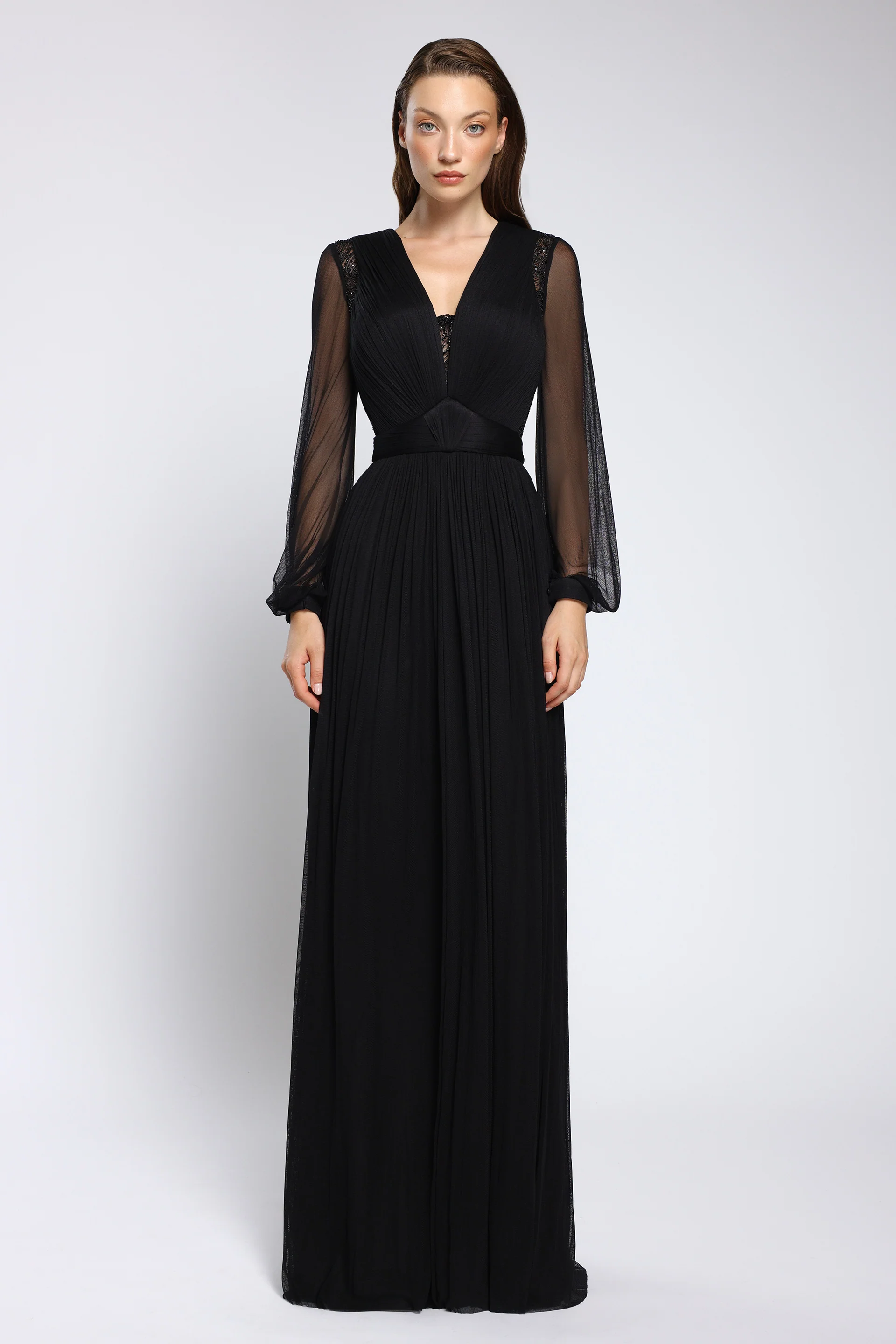 Rochie din tulle de matase natural și dantela lucrata manual Soraya CA173 - Image 6