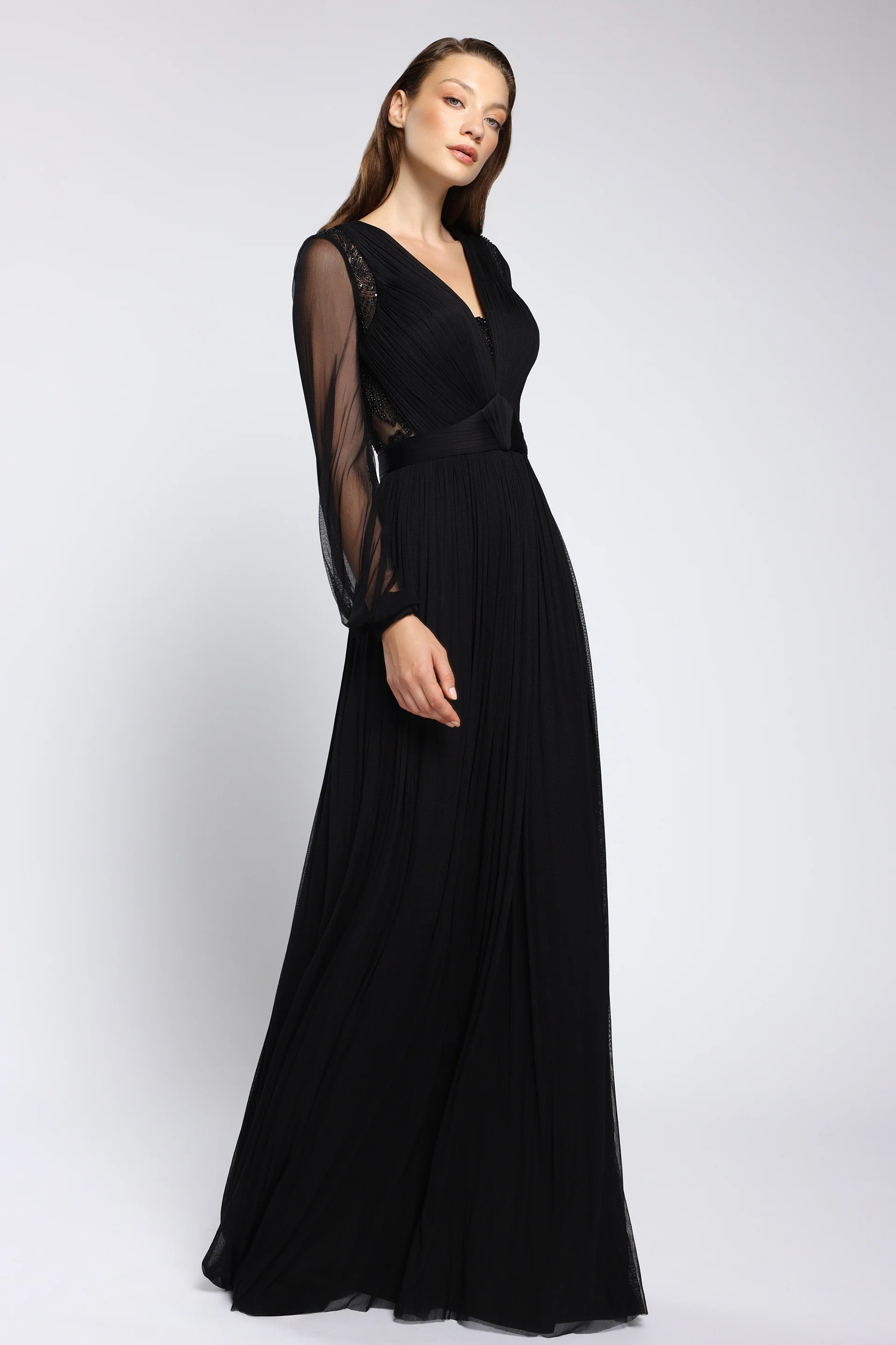 Rochie din tulle de matase natural și dantela lucrata manual Soraya CA173 - Image 8