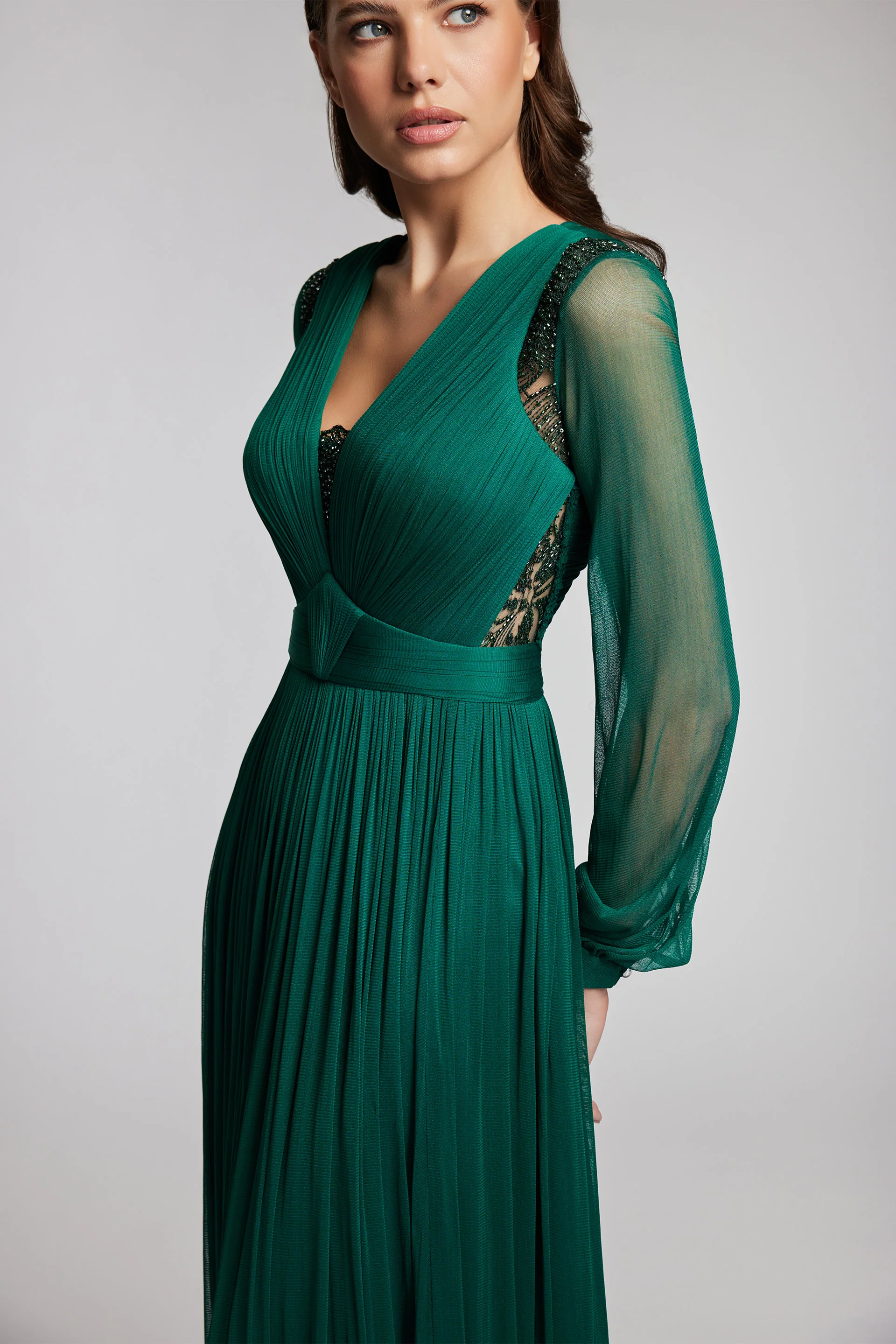 Rochie din tulle de matase natural și dantela lucrata manual Soraya CA173 - Image 9