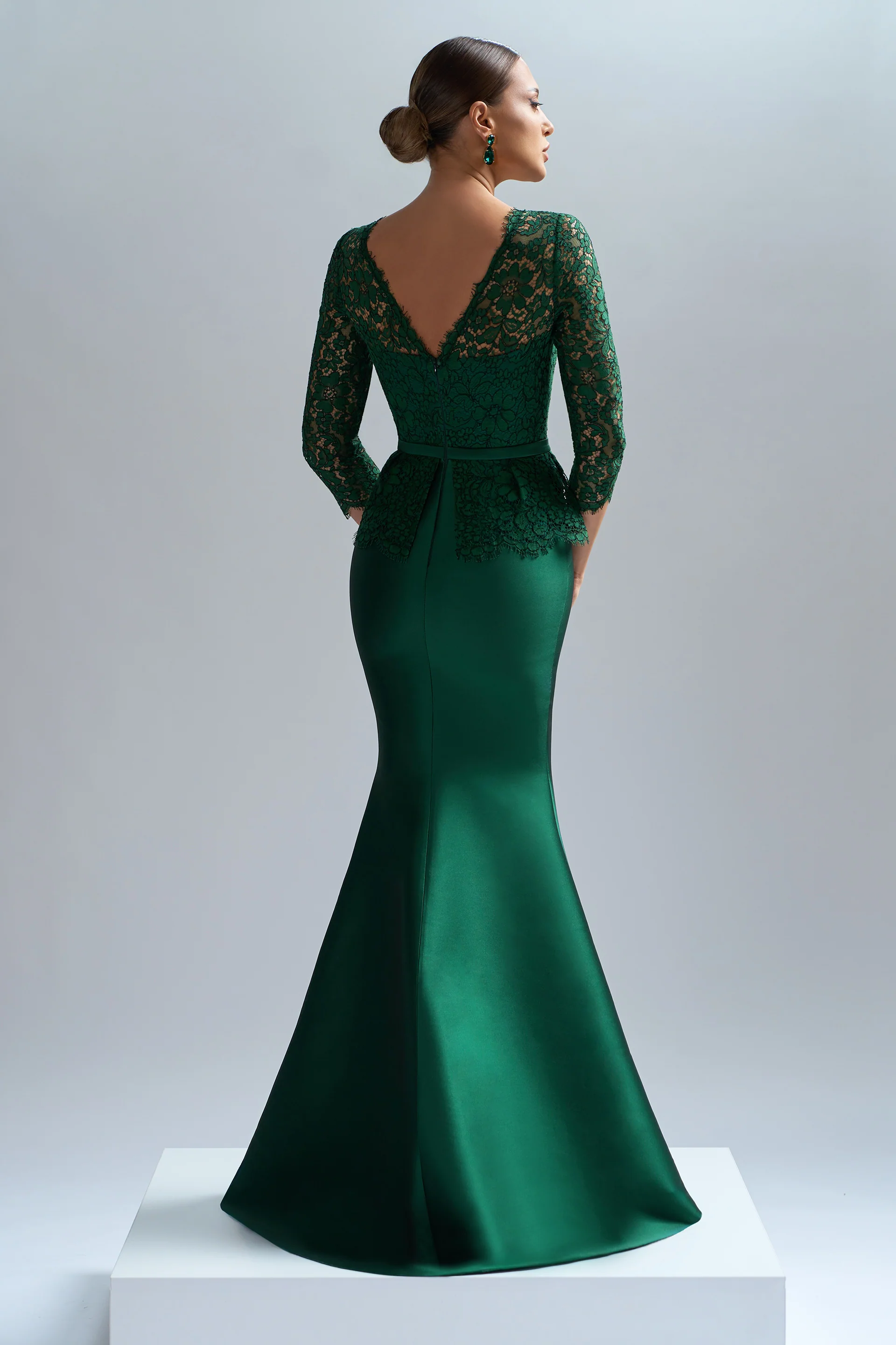 Rochie lunga de seara confectionata din tafta elastica de origine italiana Demetra CA81 - Image 2