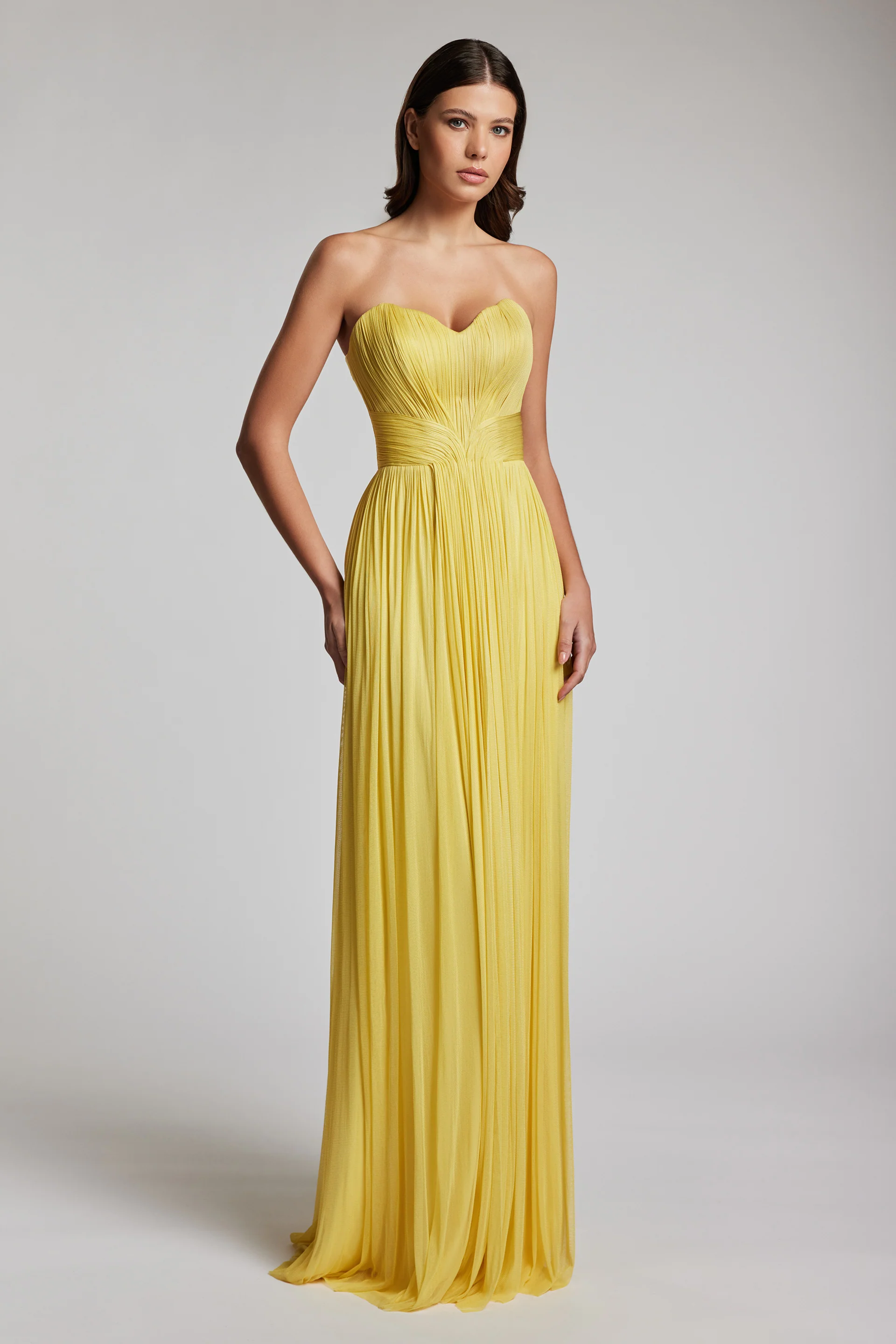 Rochie lunga de seara cu corset si talie evidentiata Glow CA188