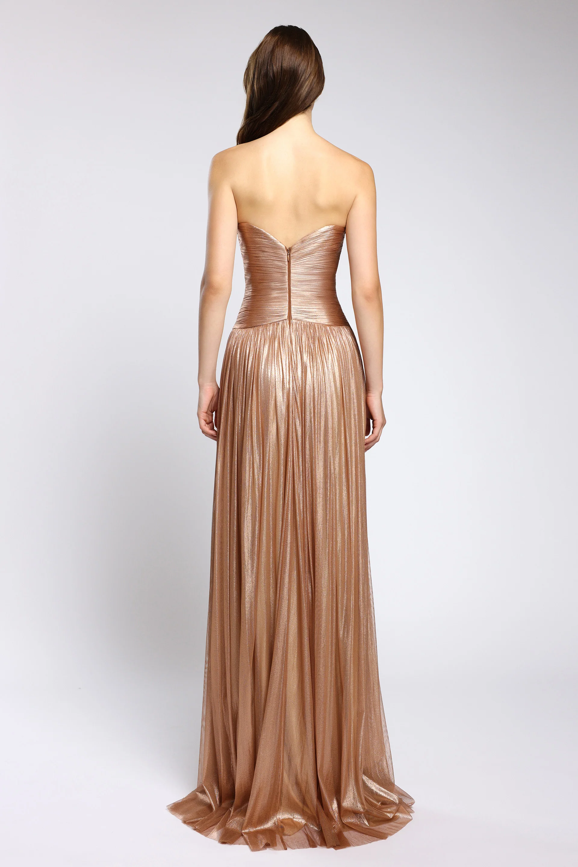 Rochie lunga din tul de matase peliculizat Aurora CA145 - Image 11