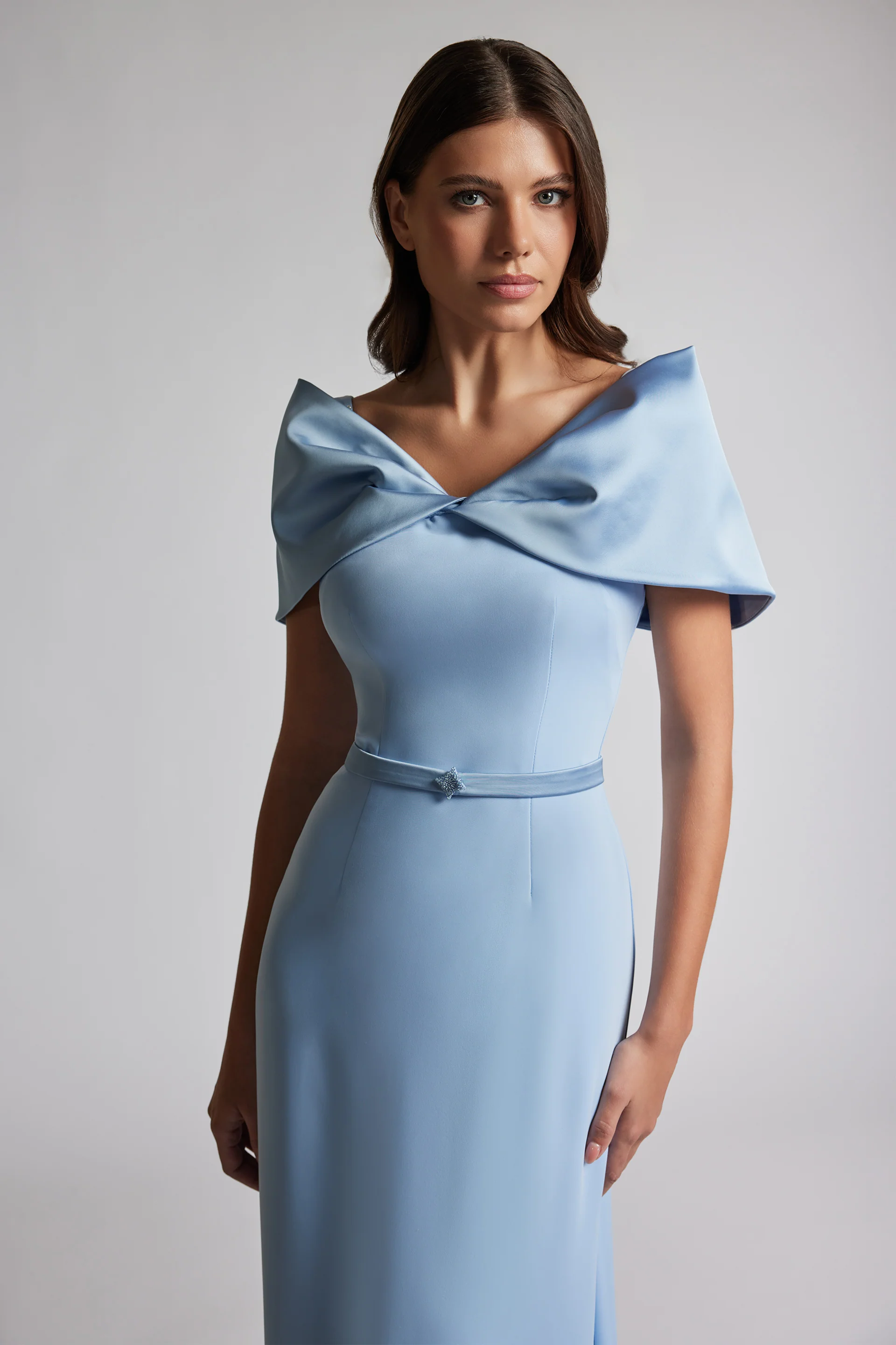 Rochie lunga eleganta cu centura in talie Pacific CA201 - Image 5
