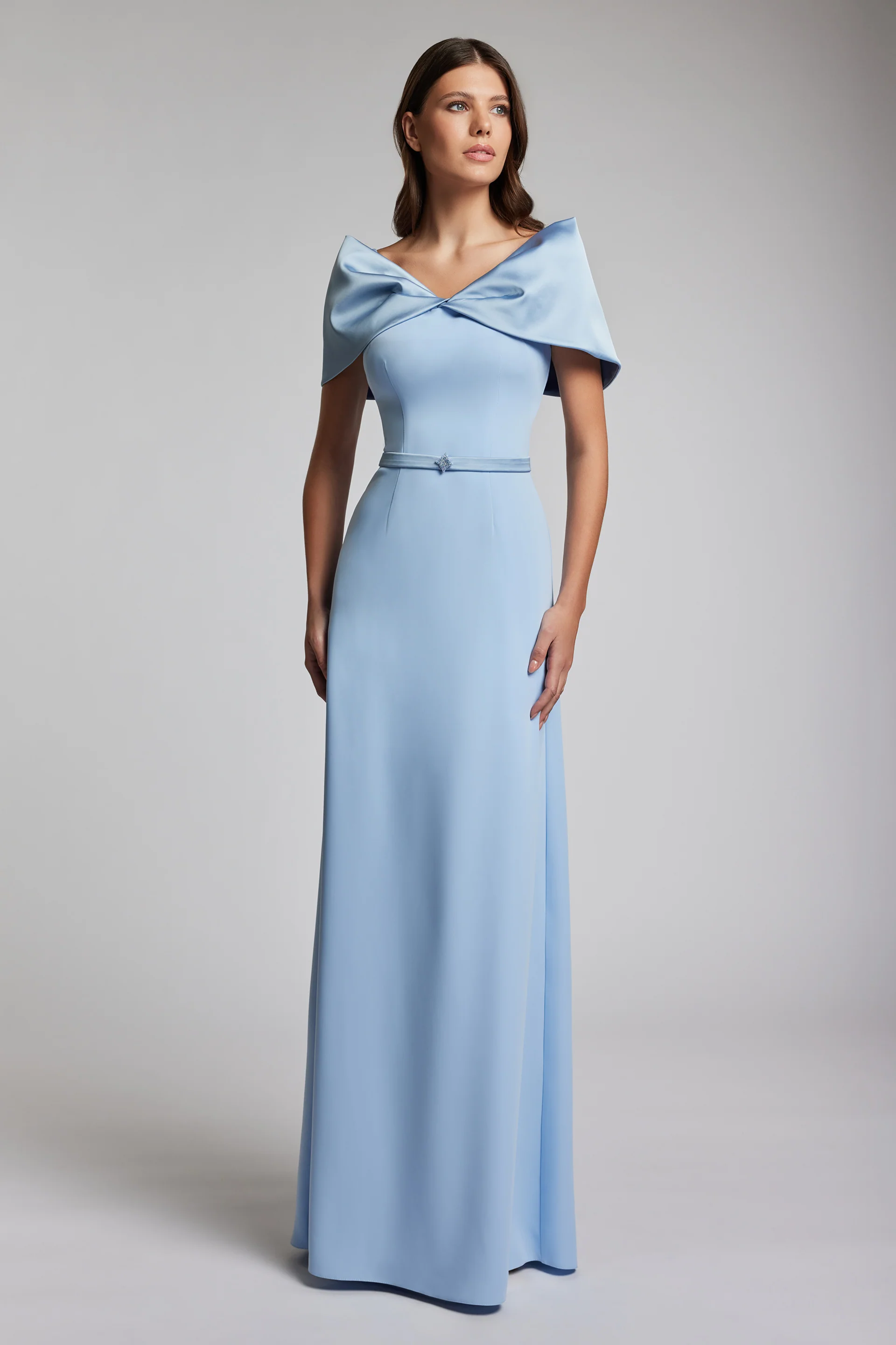 Rochie lunga eleganta cu centura in talie Pacific CA201