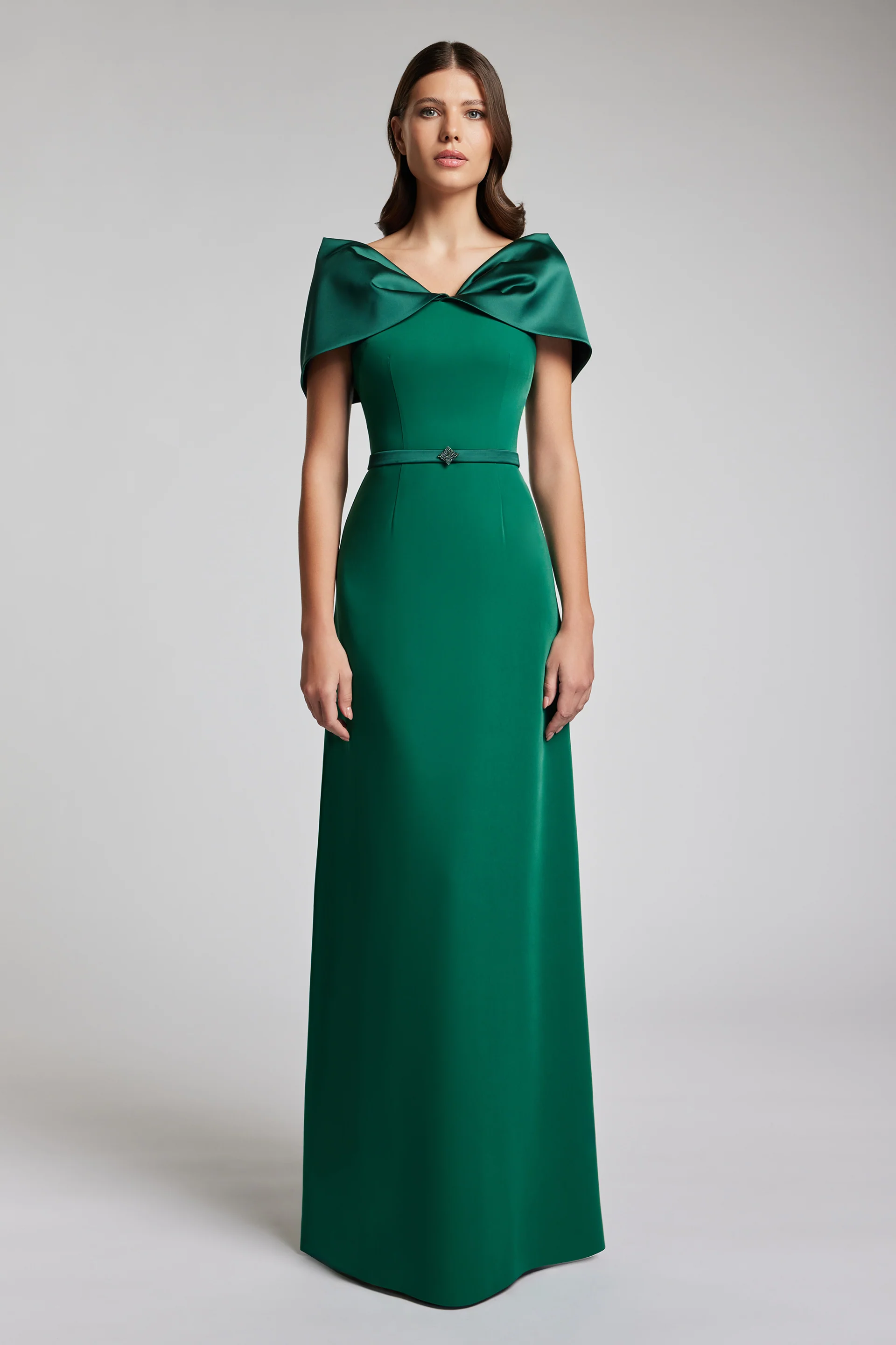 Rochie lunga eleganta cu centura in talie Pacific CA201