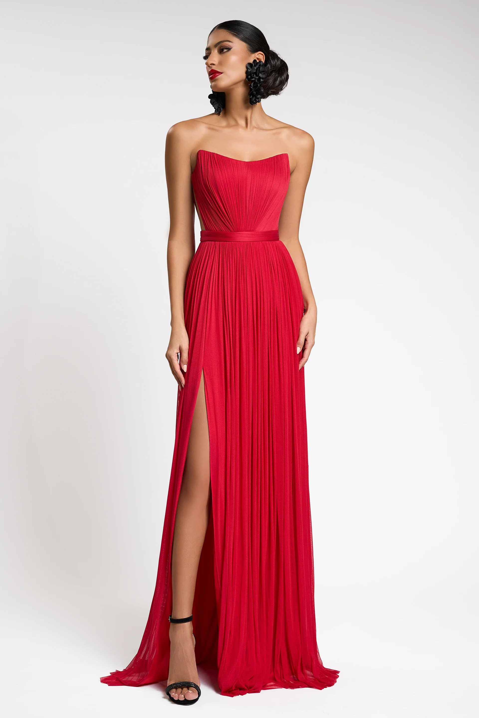 Rochie lunga realizata din tul de matase Estella CA126