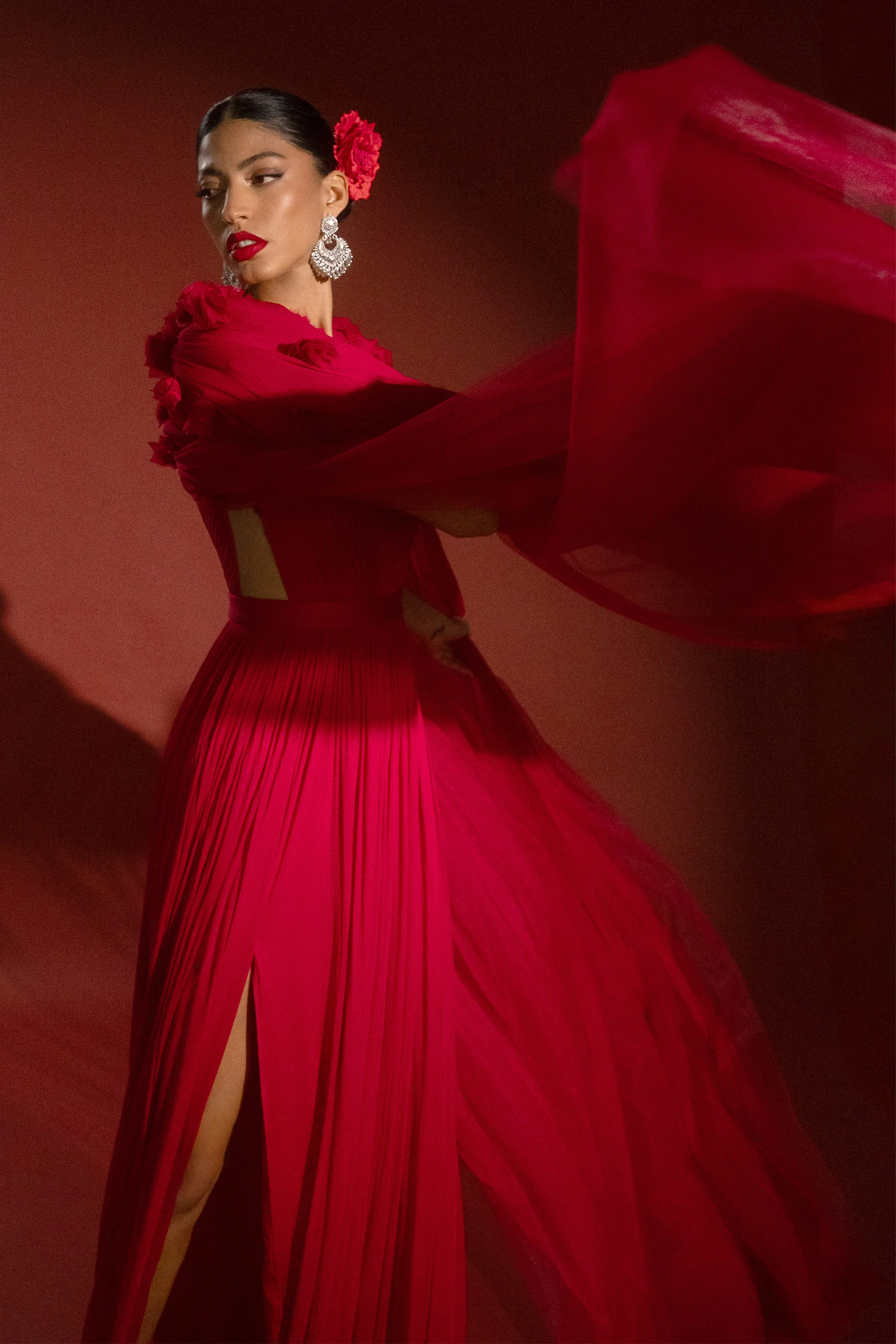 Rochie lunga realizata din tul de matase Estella CA126 - Image 5