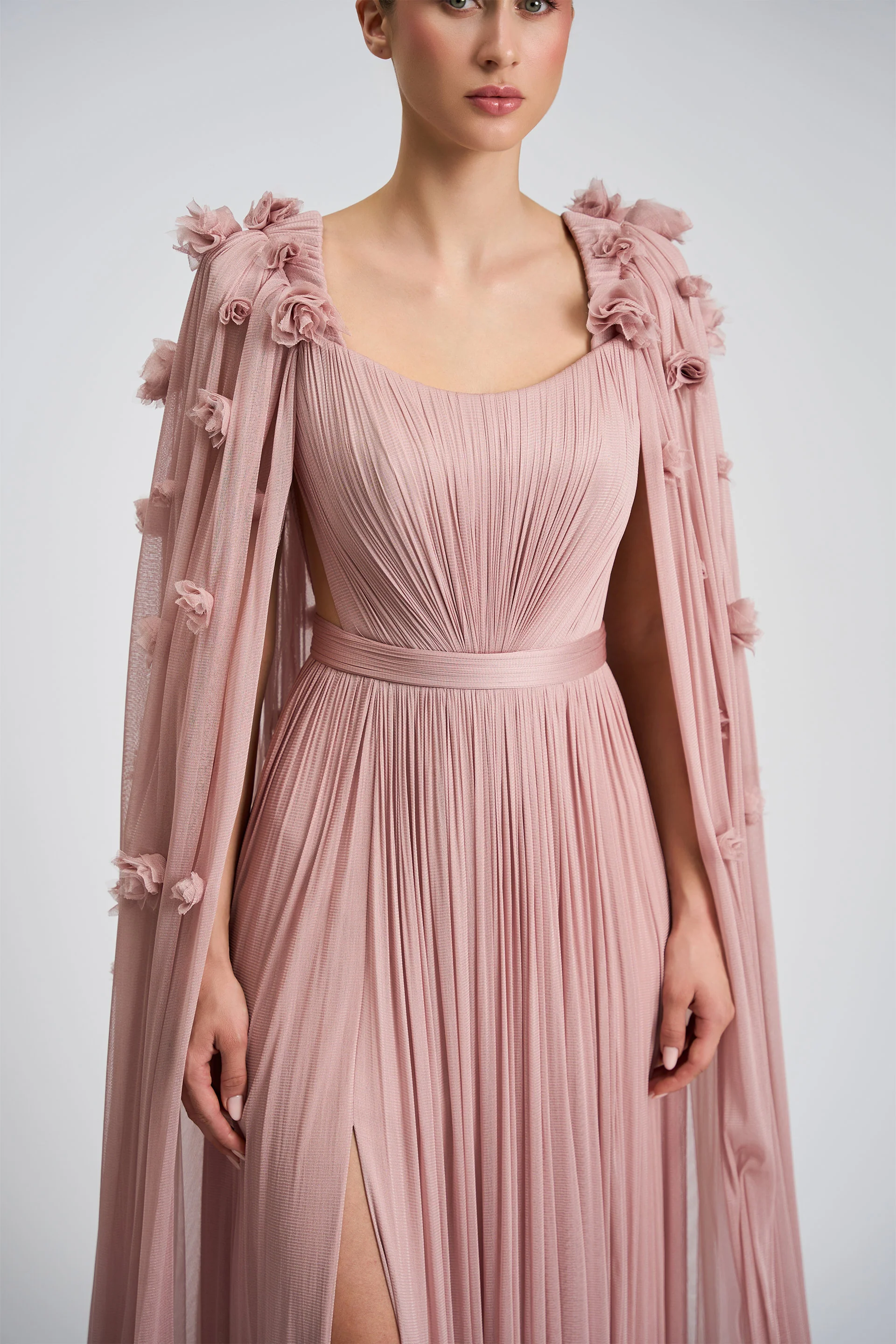 Rochie lunga realizata din tul de matase Estella CA126 - Image 9