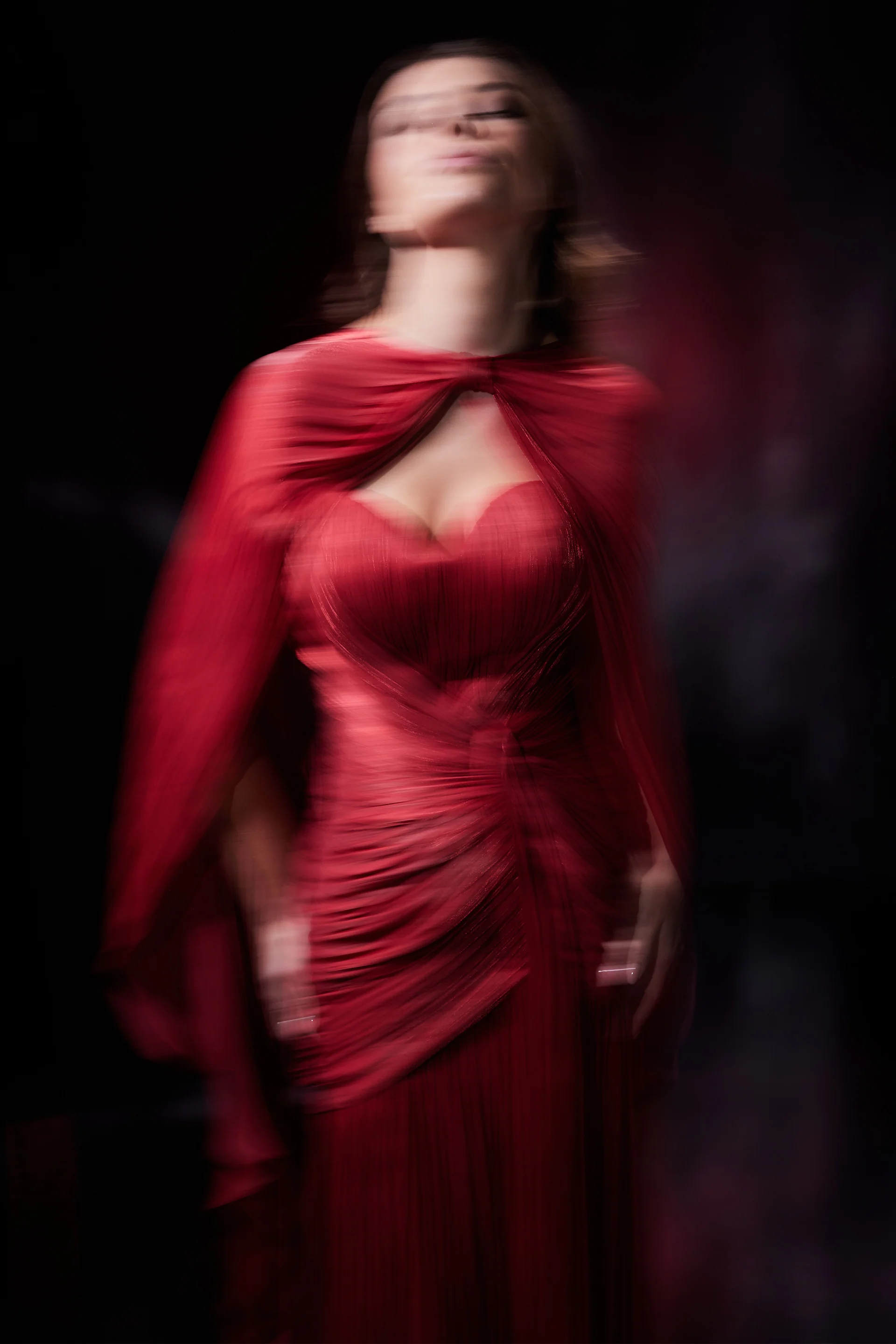 Rochie lunga spectaculoasa din chiffon de matase metalizat Icon CA198 - Image 12