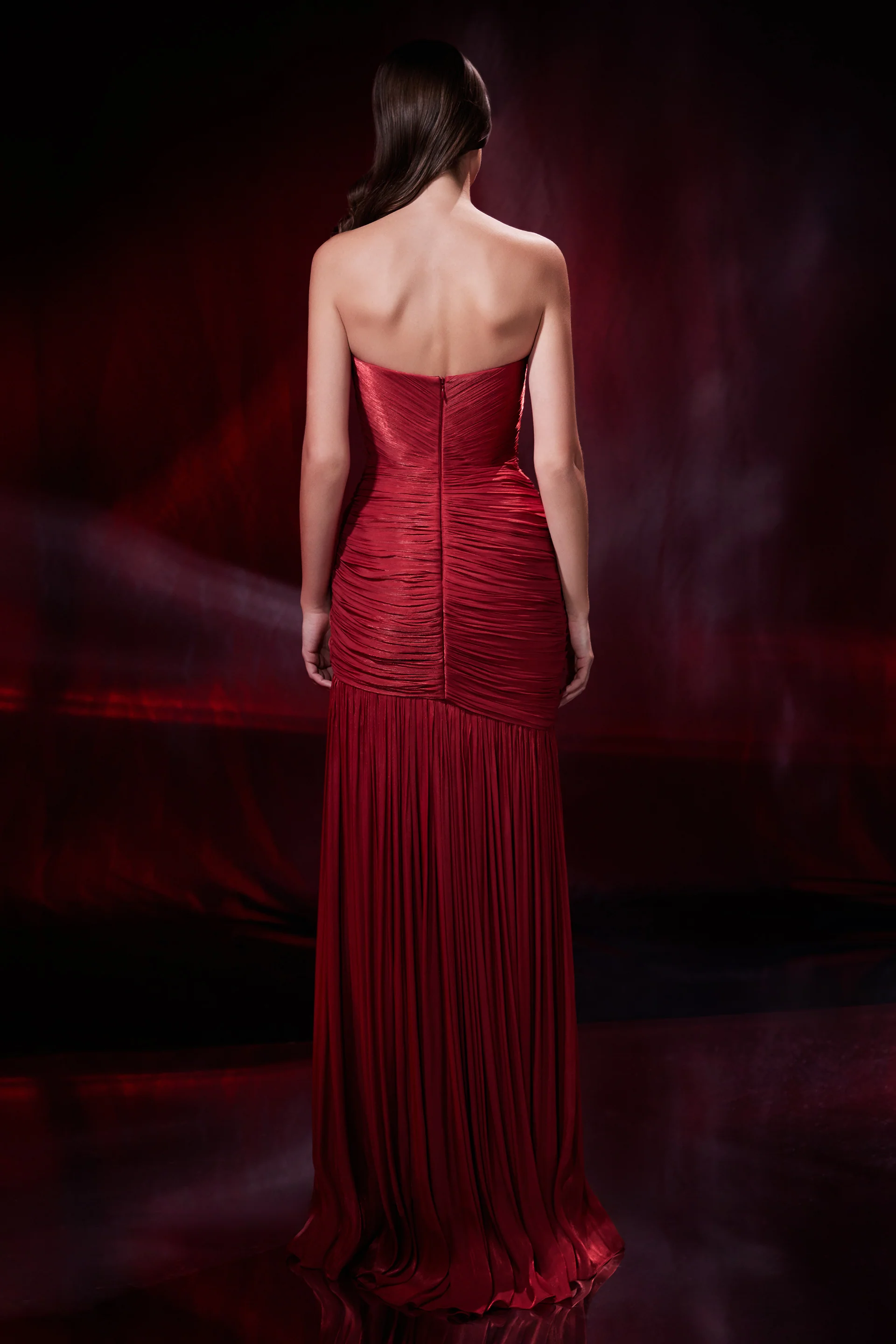 Rochie lunga spectaculoasa din chiffon de matase metalizat Icon CA198 - Image 14