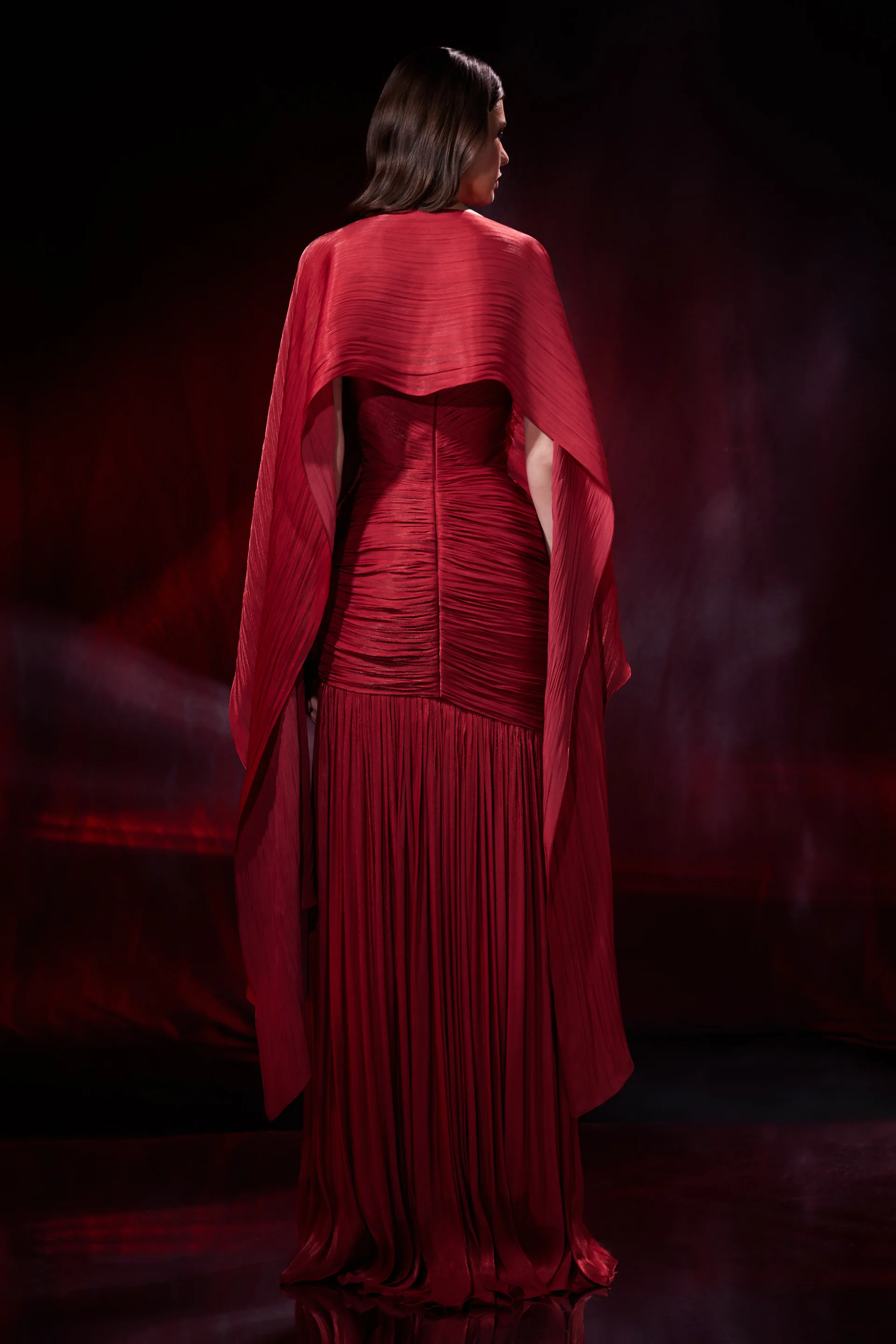 Rochie lunga spectaculoasa din chiffon de matase metalizat Icon CA198 - Image 15