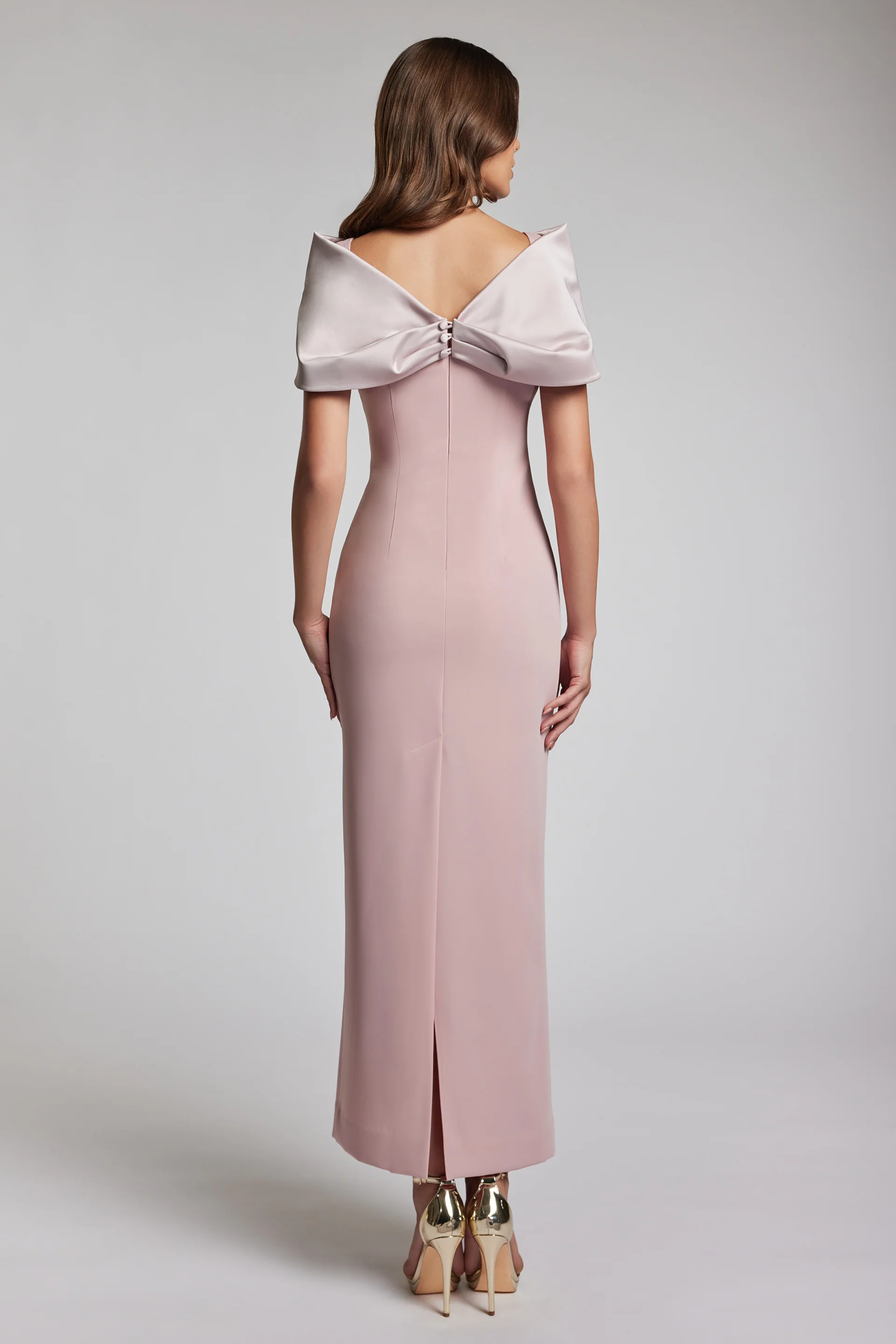 Rochie midi confectionata din crepe si satin Avalon CA205 - Image 3