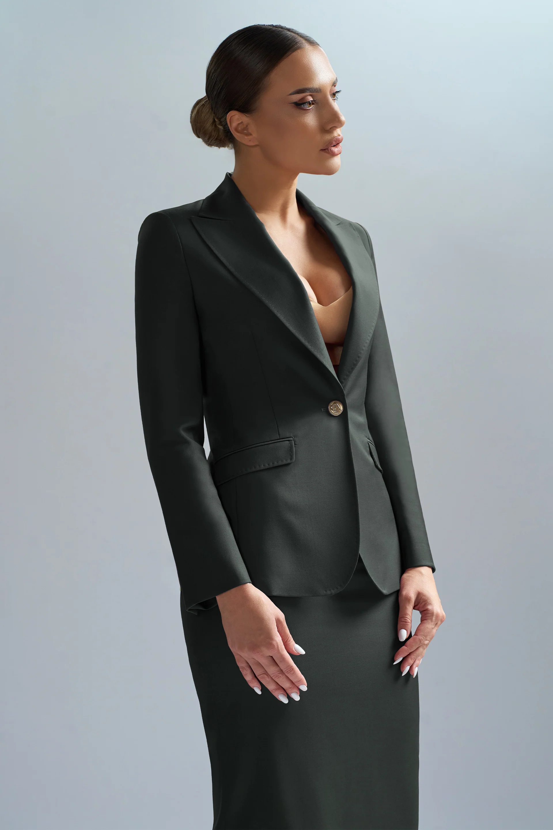 Sacou uni din lana C126 - Image 3