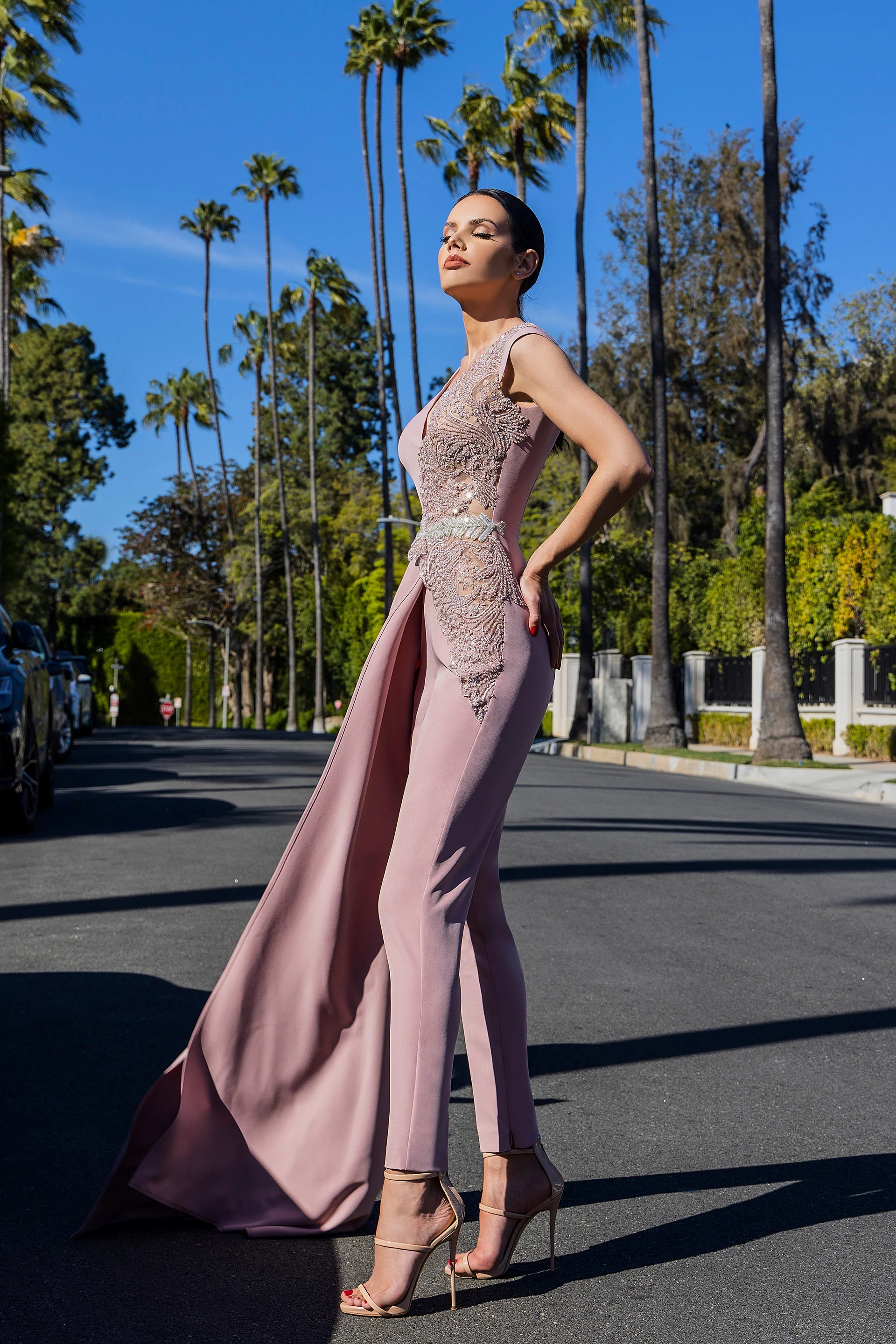 Salopeta realizata din stretch-crepe CA1422 - Image 4